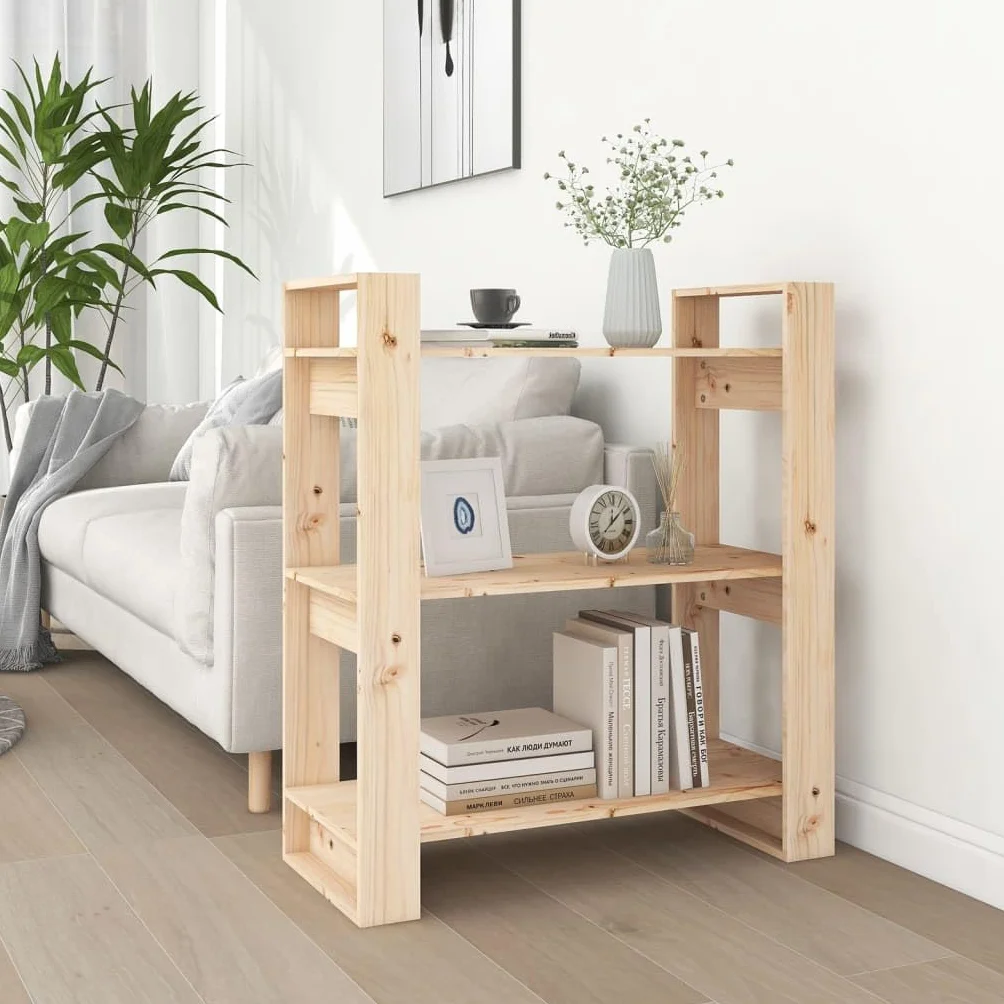 vidaXL Regał na książki/parawan 80x35x91 cm, lite drewno sosnowe