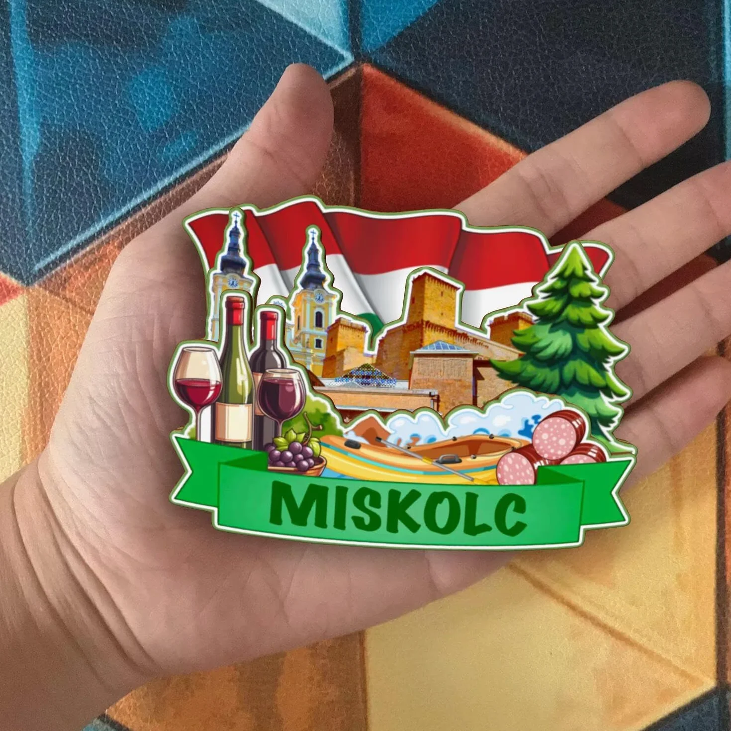 Magnes na lodówkę Miszkolc Węgry magnes na lodówkę pamiątki z podróży po mieście prezenty turystyczne 3D klasyczne zabytki ręcznie robione rękodzieło dekoracja domu -2153