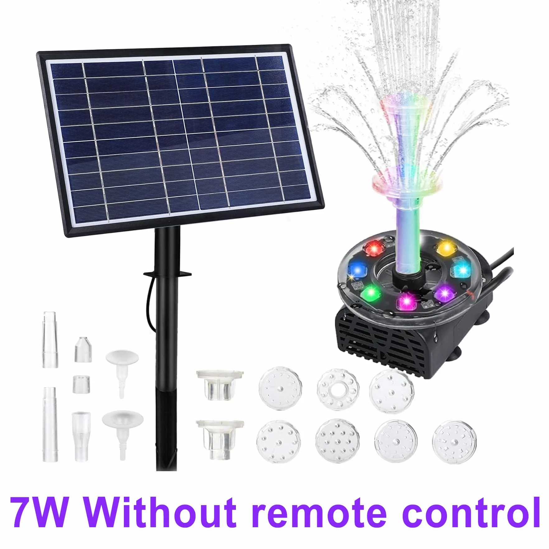 Forever Speed Solarna Pompa LED 7 W z Baterią do Stawu i Ogrodu - Maks. Wysokość Rozpylania Wody 230 l/h