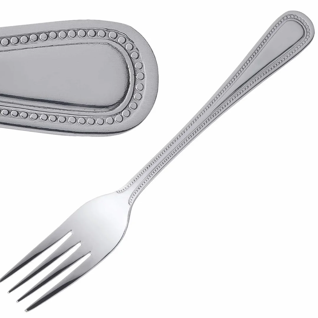 Olympia Widelec do stołu z koralikami 199 mm 18/0 sztućce ze stali nierdzewnej kuchnia 12 szt
