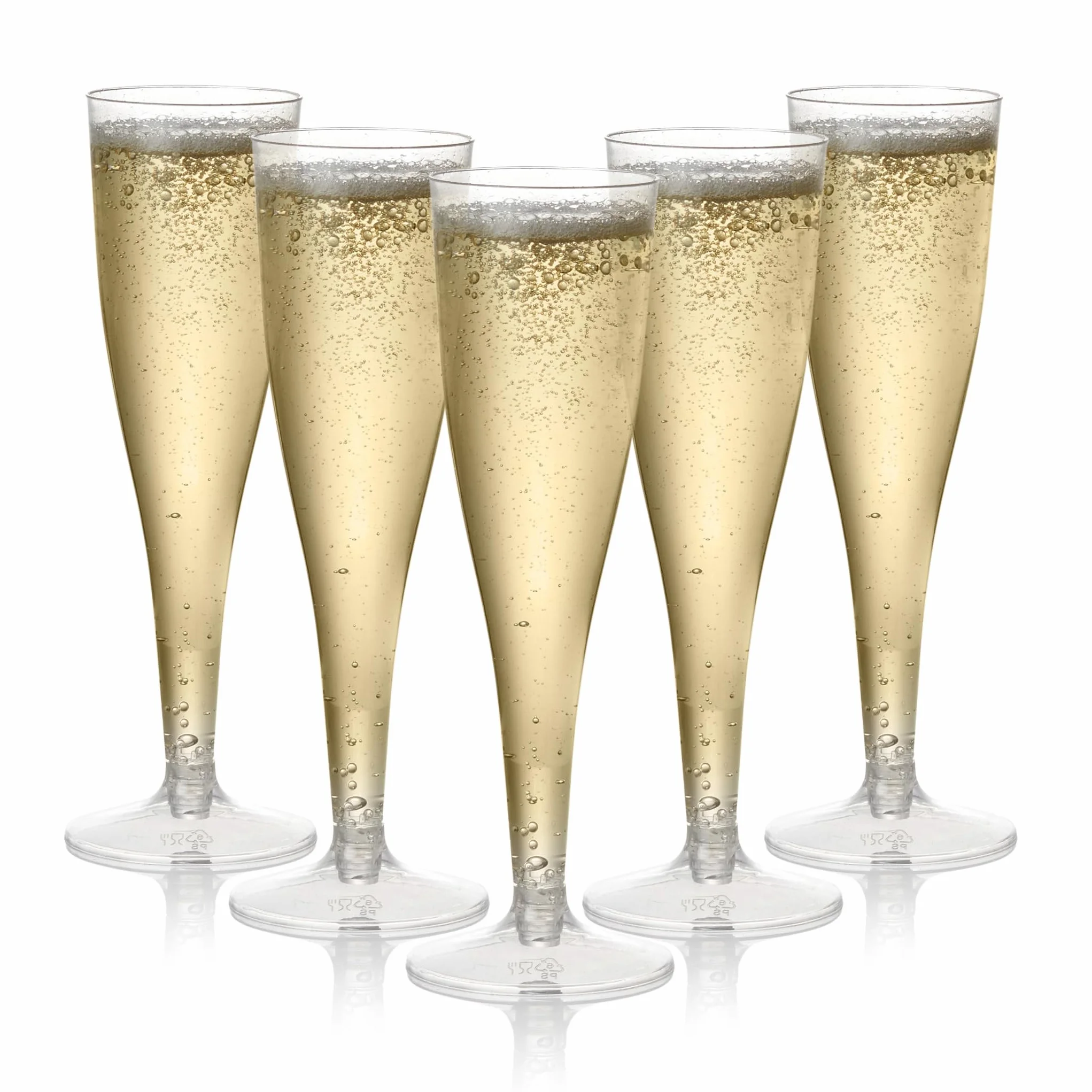MATANA 48 eleganckich kieliszków do szampana, plastikowe, 133 ml, wielokrotnego użytku
