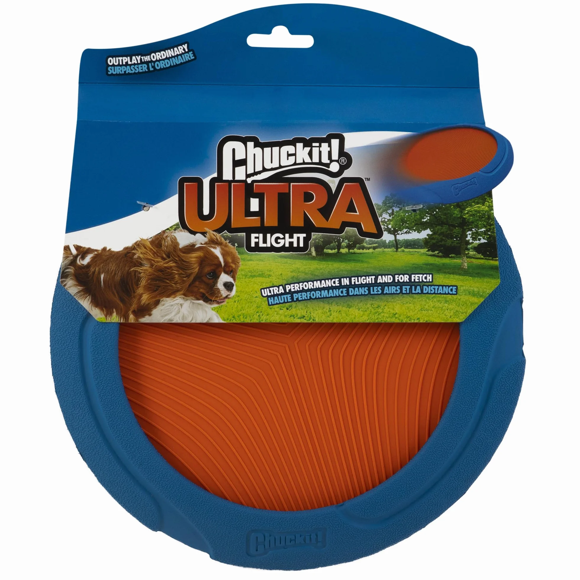 Chuckit! Ultra Flight Frisbee gumowa zabawka dla psa wydłużony dystans czas lotu