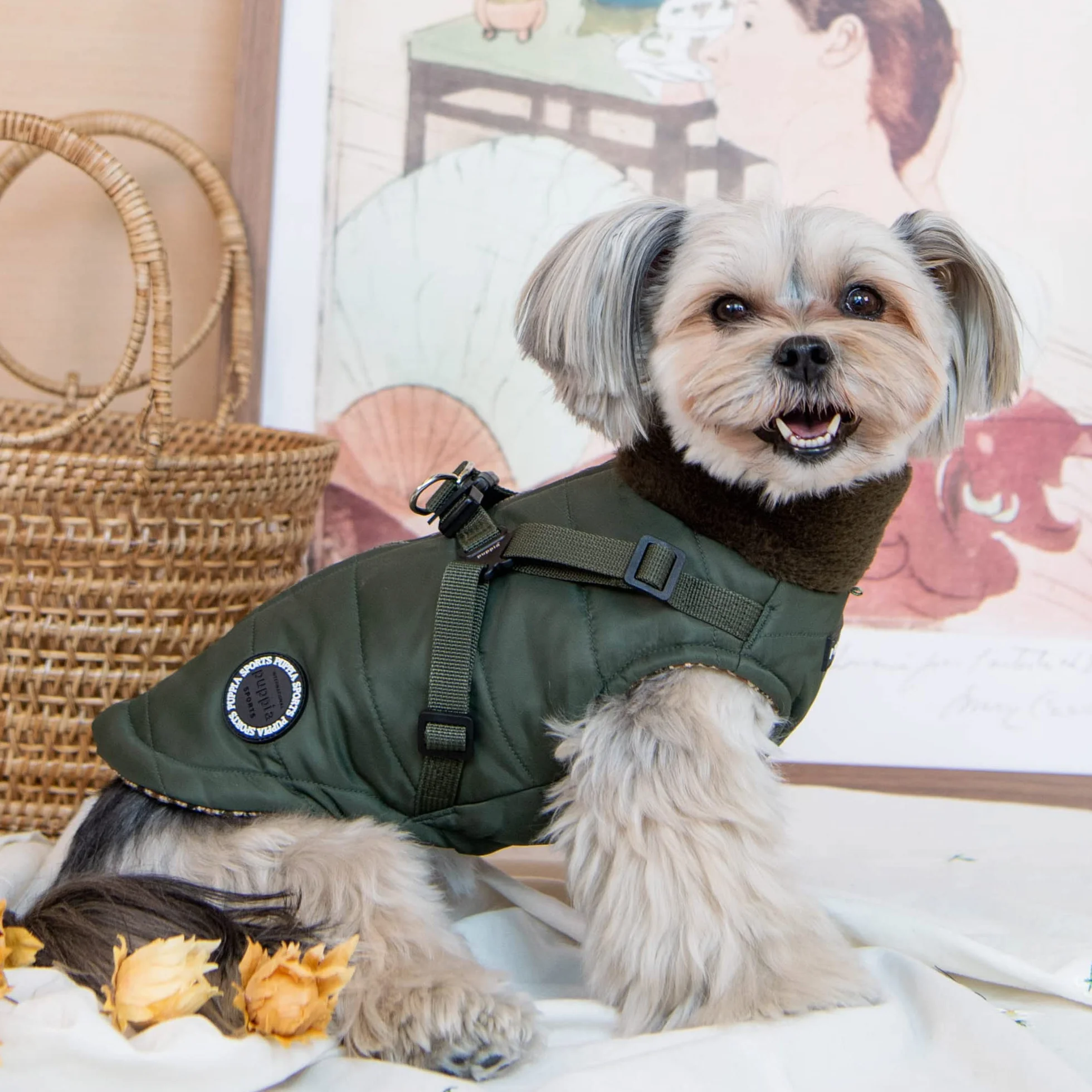 Puppia DONAVAN Płaszcz dla psa khaki