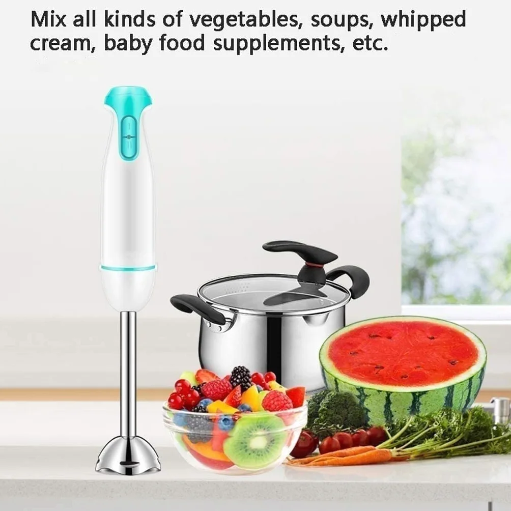 Blender ręczny zanurzeniowy, ręczny blender ręczny wielofunkcyjny 3 w 1, pojemnik 700 ml, ostrza ze stali nierdzewnej, młynek do żywności dla niemowląt, koktajli i zup