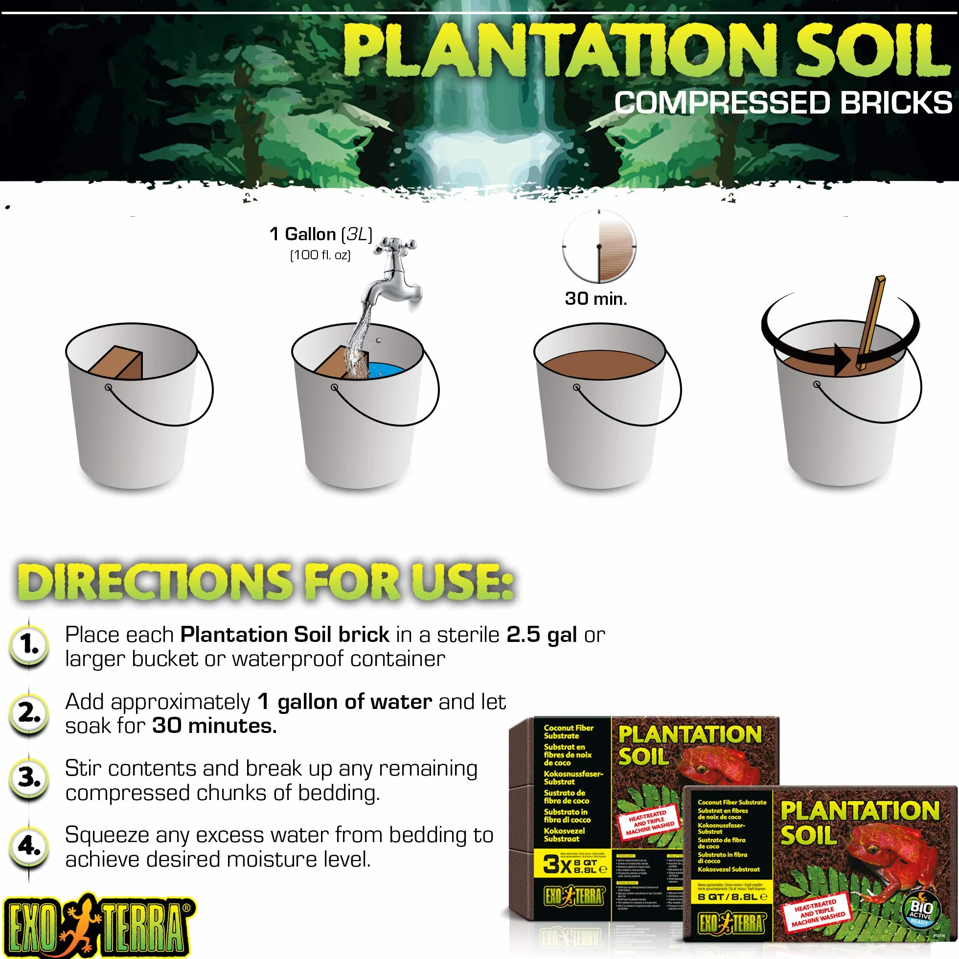 Exo Terra Gleba do plantacji 8 l 3 sztuki