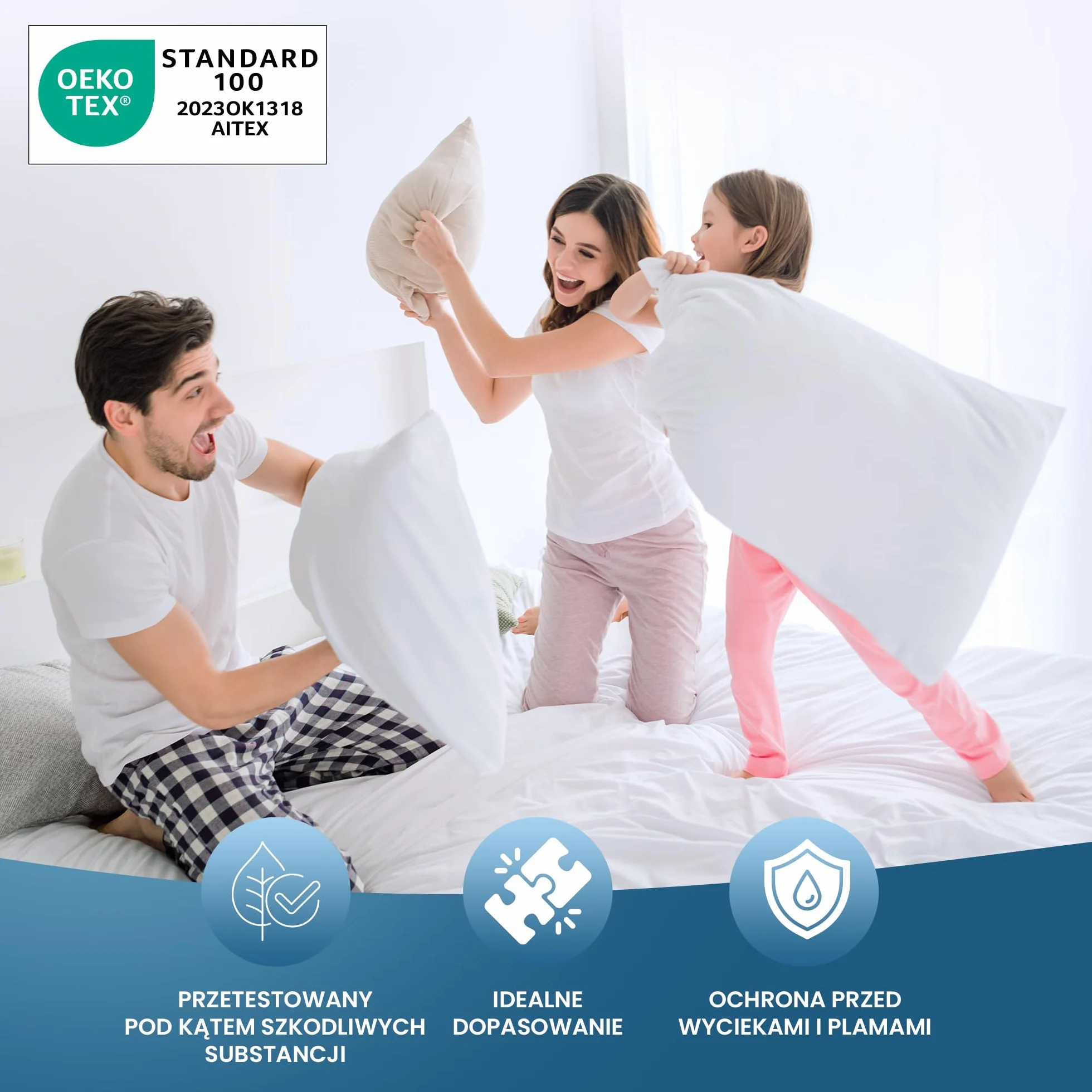 Utopia Bedding Ochraniacz na materac 140 x 200 cm Wodoodporny, z elastycznymi paskami narożnymi, oddychający materac nawierzchniowy z certyfikatem Oeko-TEX, ochrona materaca