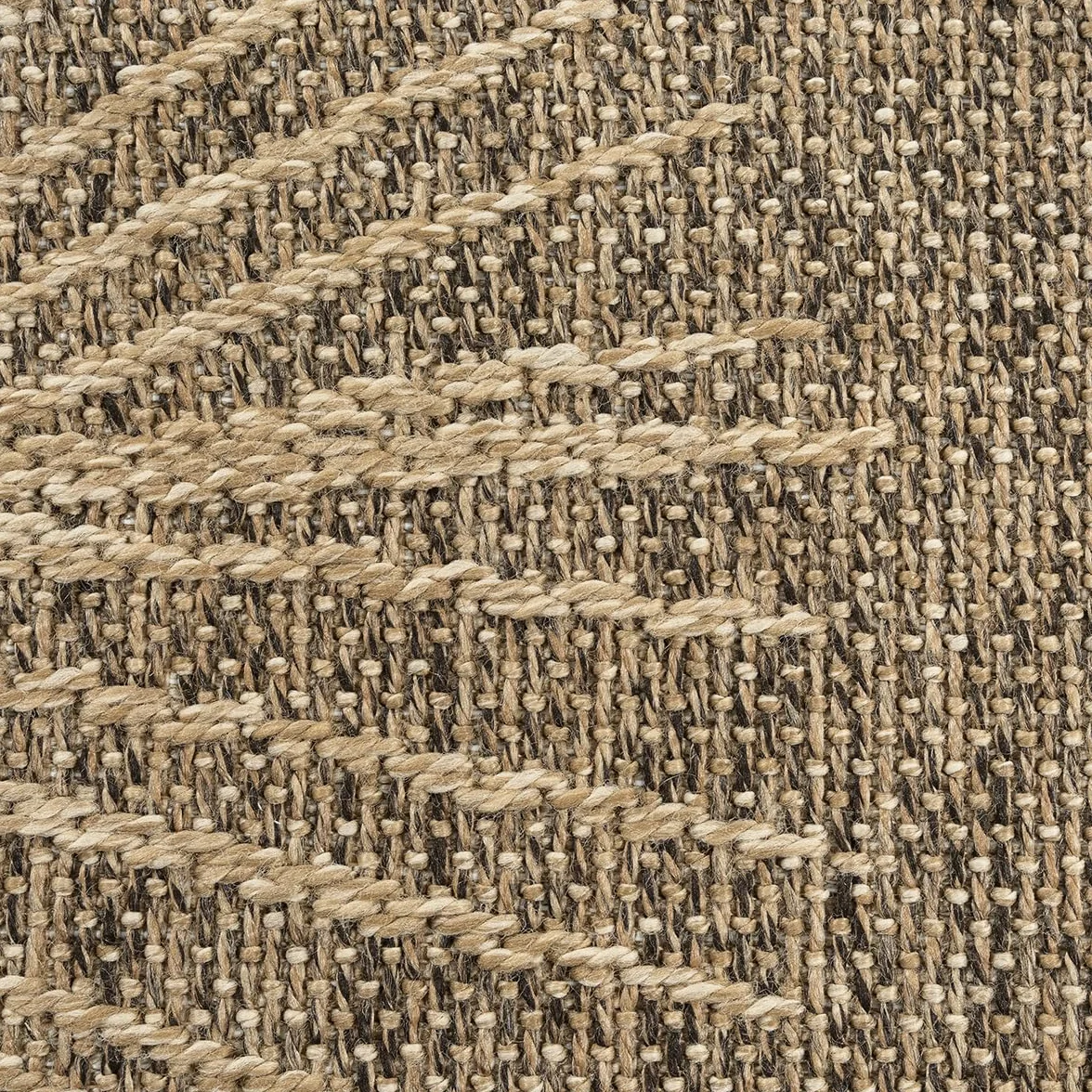 the carpet Kansas – wytrzymały dywan do wnętrz i na zewnątrz, o naturalnym wyglądzie juty, odporny na warunki atmosferyczne, nadaje się na taras i do ogrodu, ok. 60 x 90 cm