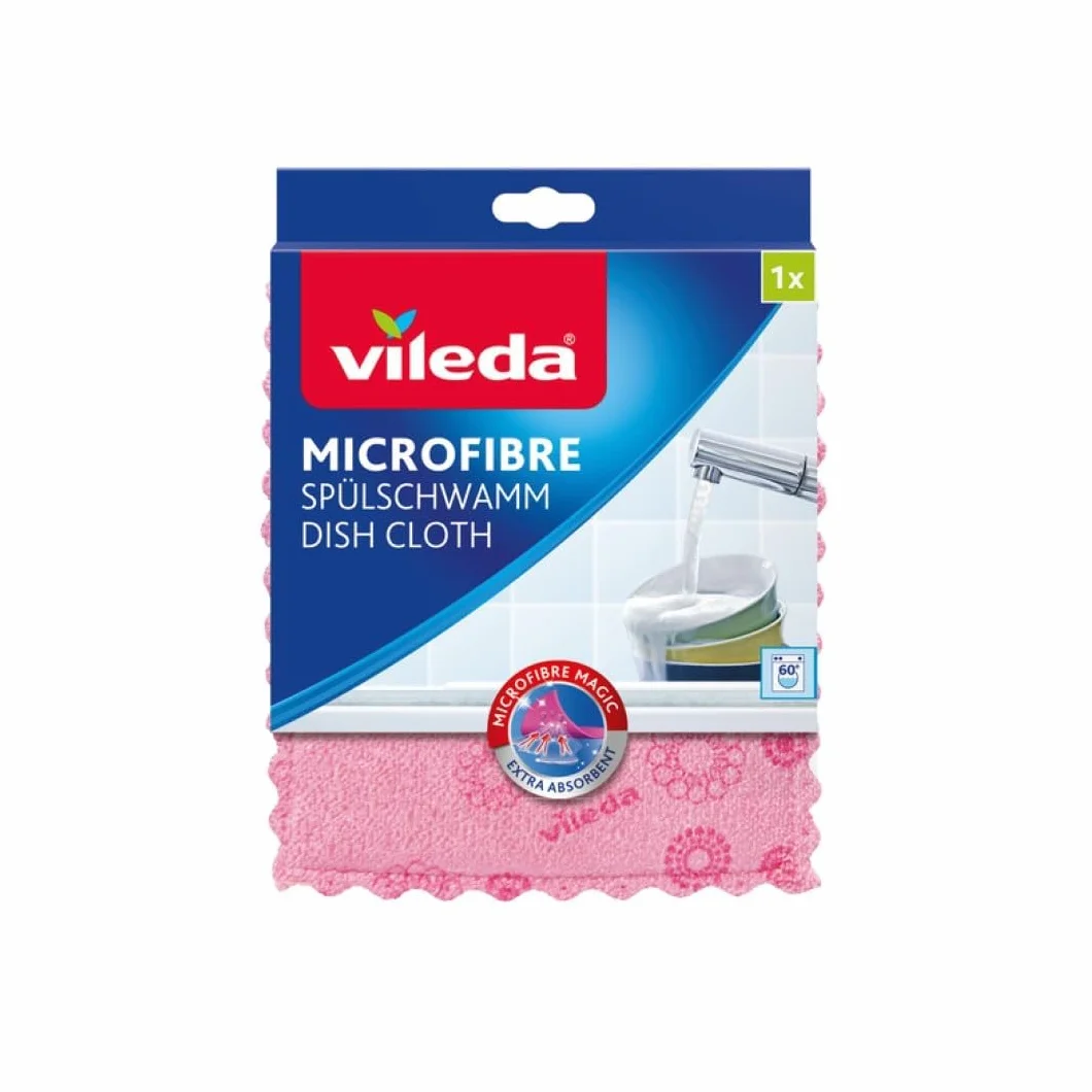 Vileda Gąbka z Mikrofibry, Poliester, Zielony, 20 x 17 cm