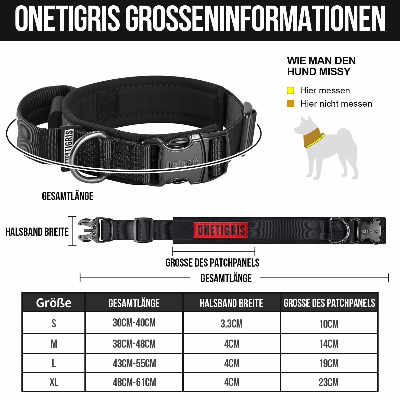 OneTigris obroża z metalową klamrą dla psów