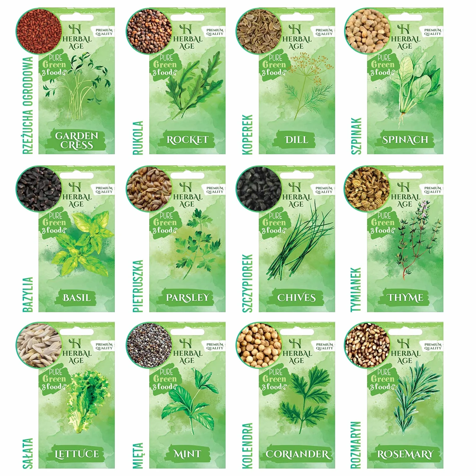 HERBAL AGE Zestaw Do Uprawy Własnego Ogrodu Ziołowego, 12 Roślin Ziołowych, 8700 Pudełek Nasion Ziół, Nasiona Ziół do Sadzenia, Nasiona Bazylii, Mięty, Prezent Ogrodniczy dla Mężczyzn, Kobiet, Dzieci