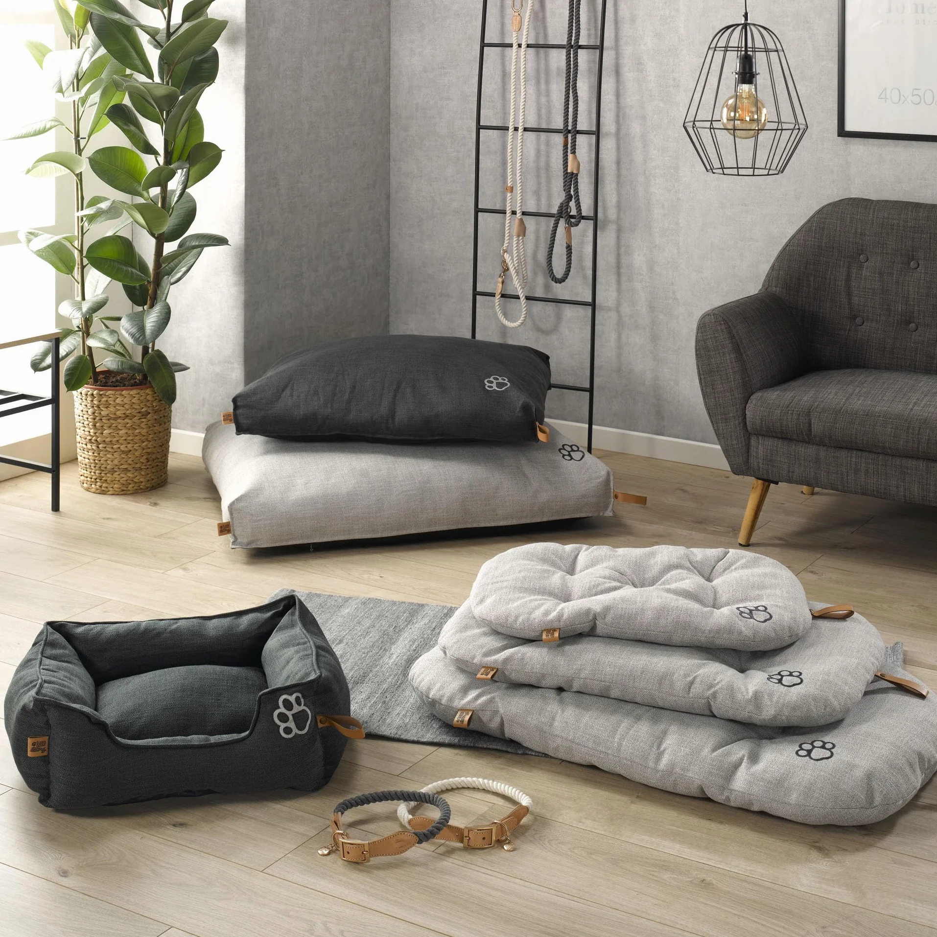 Love Story Poduszka z nadrukiem poliestrowym 107 x 62 x 5 cm City Light Grey