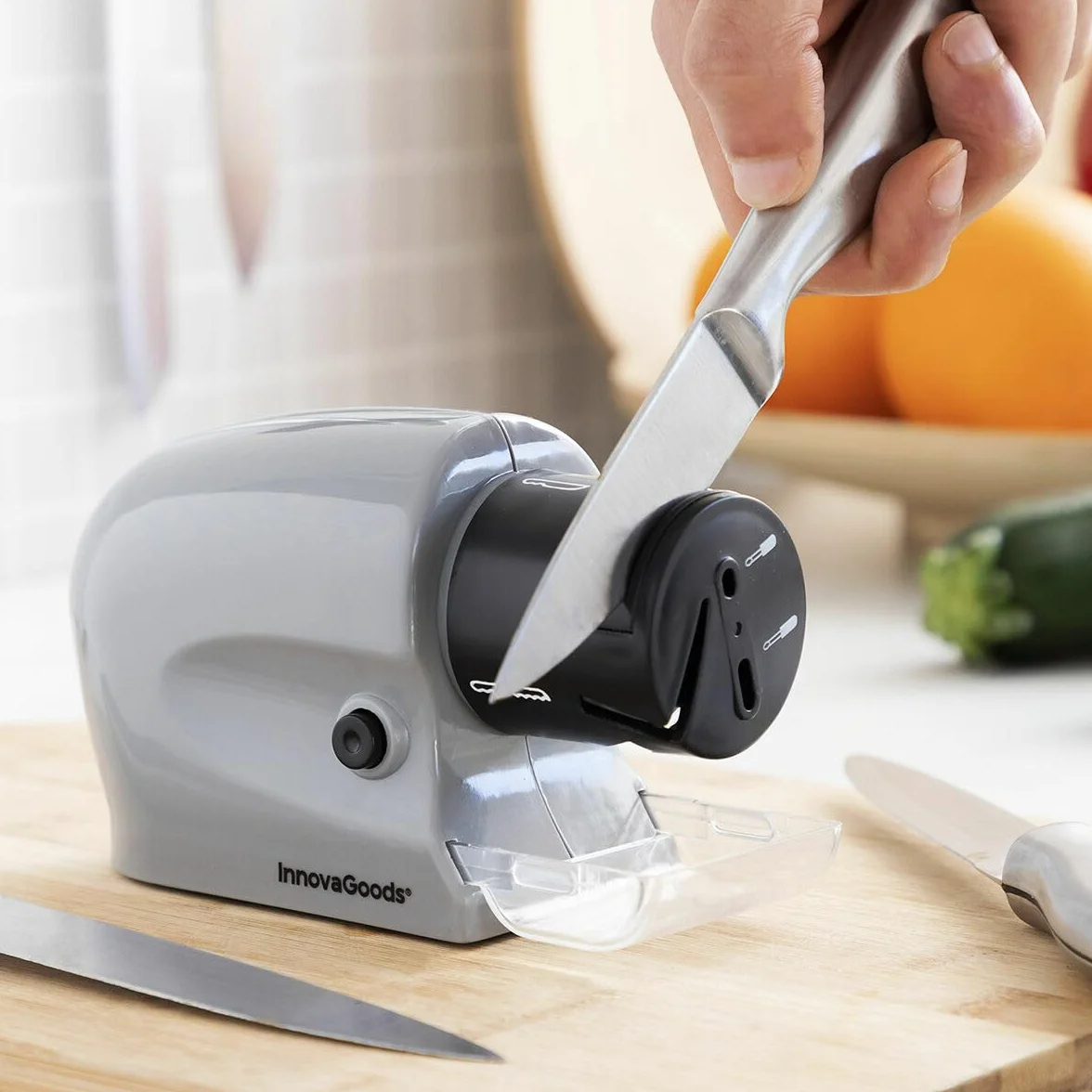InnovaGoods® Elektryczny wielofunkcyjny ostrzak 6 w 1 ESharp, szybko i łatwo ostrzy Twoje noże i narzędzia, posiada 6 wymiennych głowic, idealny do użytku domowego i warsztatowego.