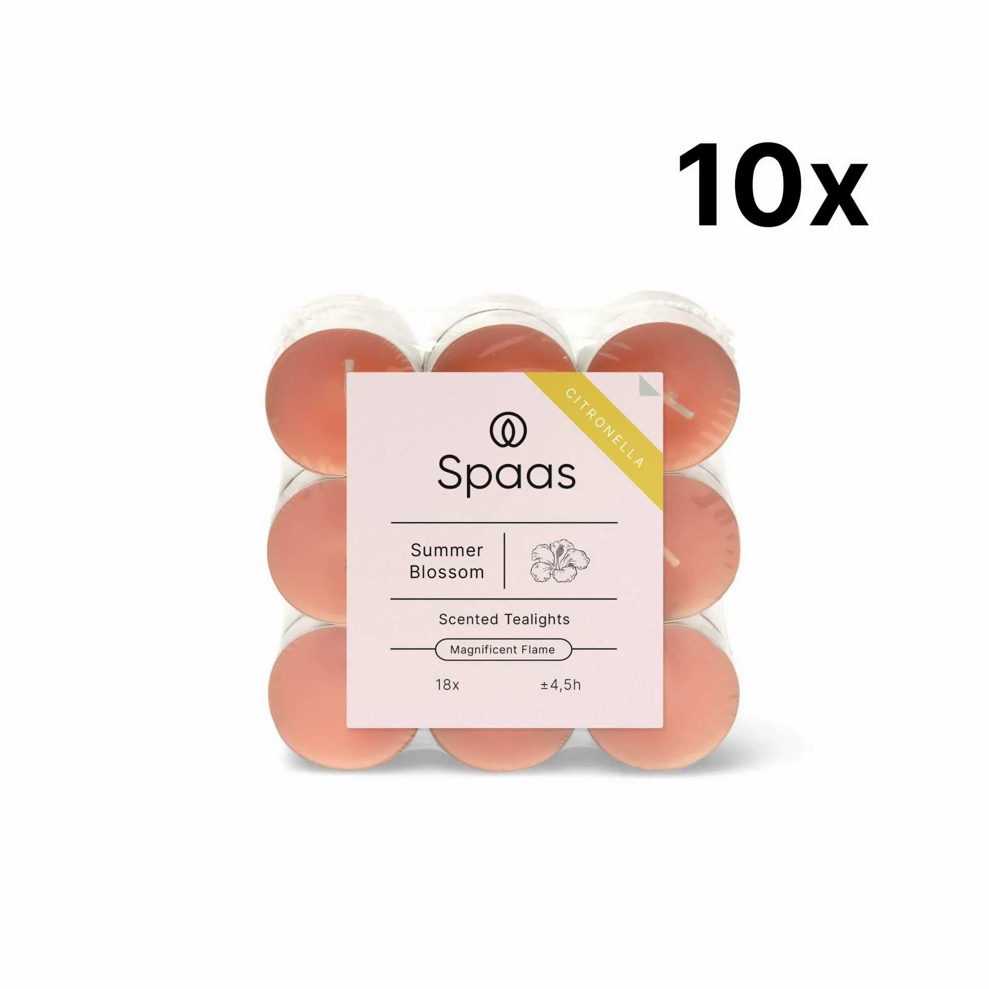Spaas 10 x 18 Podgrzewaczy Citronella, około 4.5 Godziny, Bajkowy Róż, Letni Kwiat, Summer Blossom