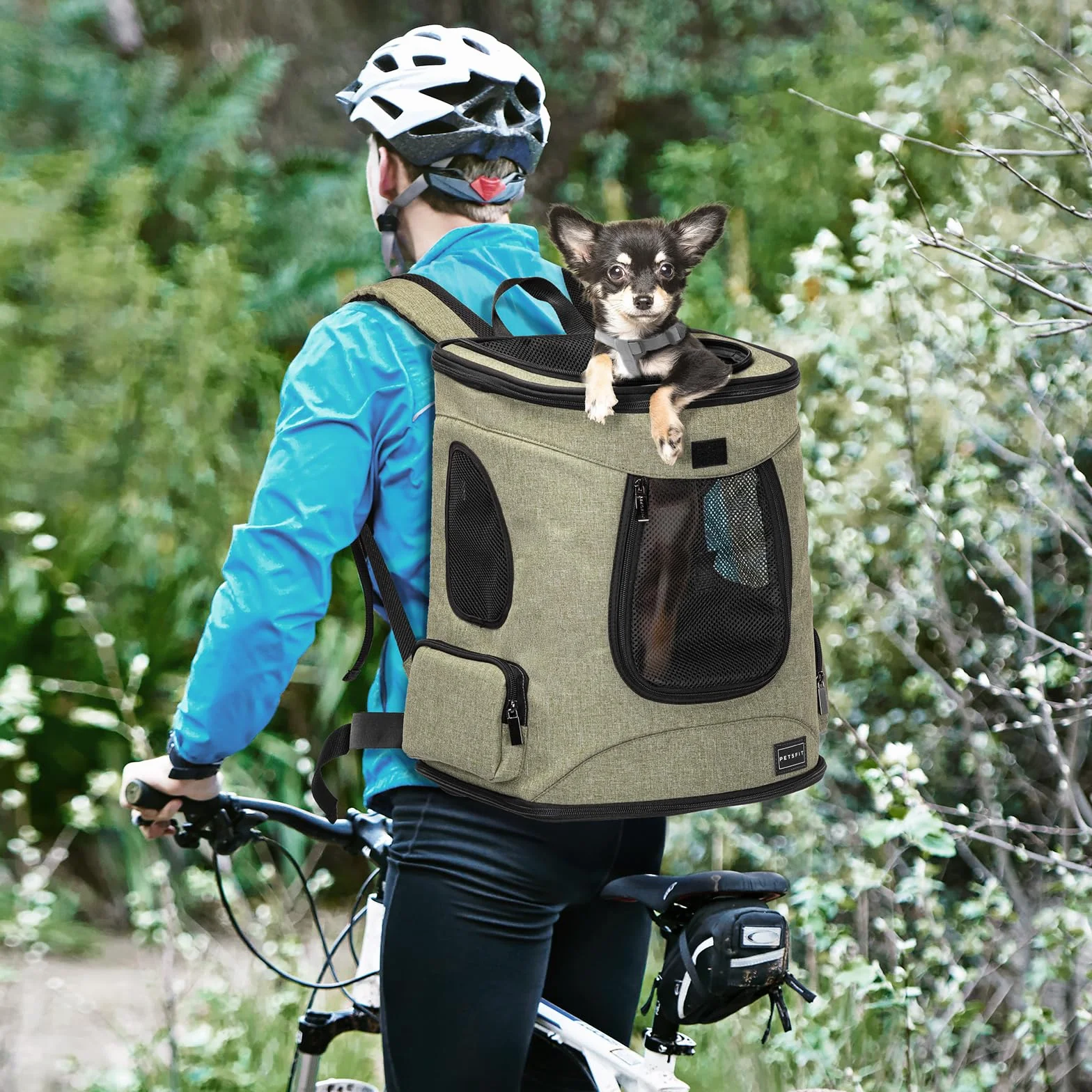 Petsfit plecak dla psów i kotów, składany plecak dla psa z wewnętrznym pasem bezpieczeństwa, przenośny, torba do noszenia