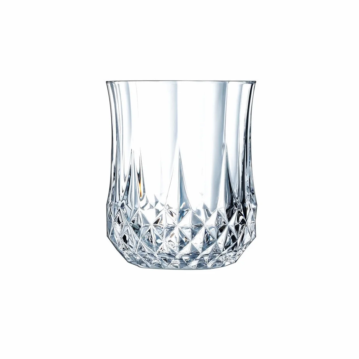 Cristal d'Arques Paris - Kolekcja Longchamp - 6 szklanek 23cl w Kwarx - Błyszczący, przezroczystość i wysoka wytrzymałość - Ikoniczne listwy - Wyprodukowano we Francji