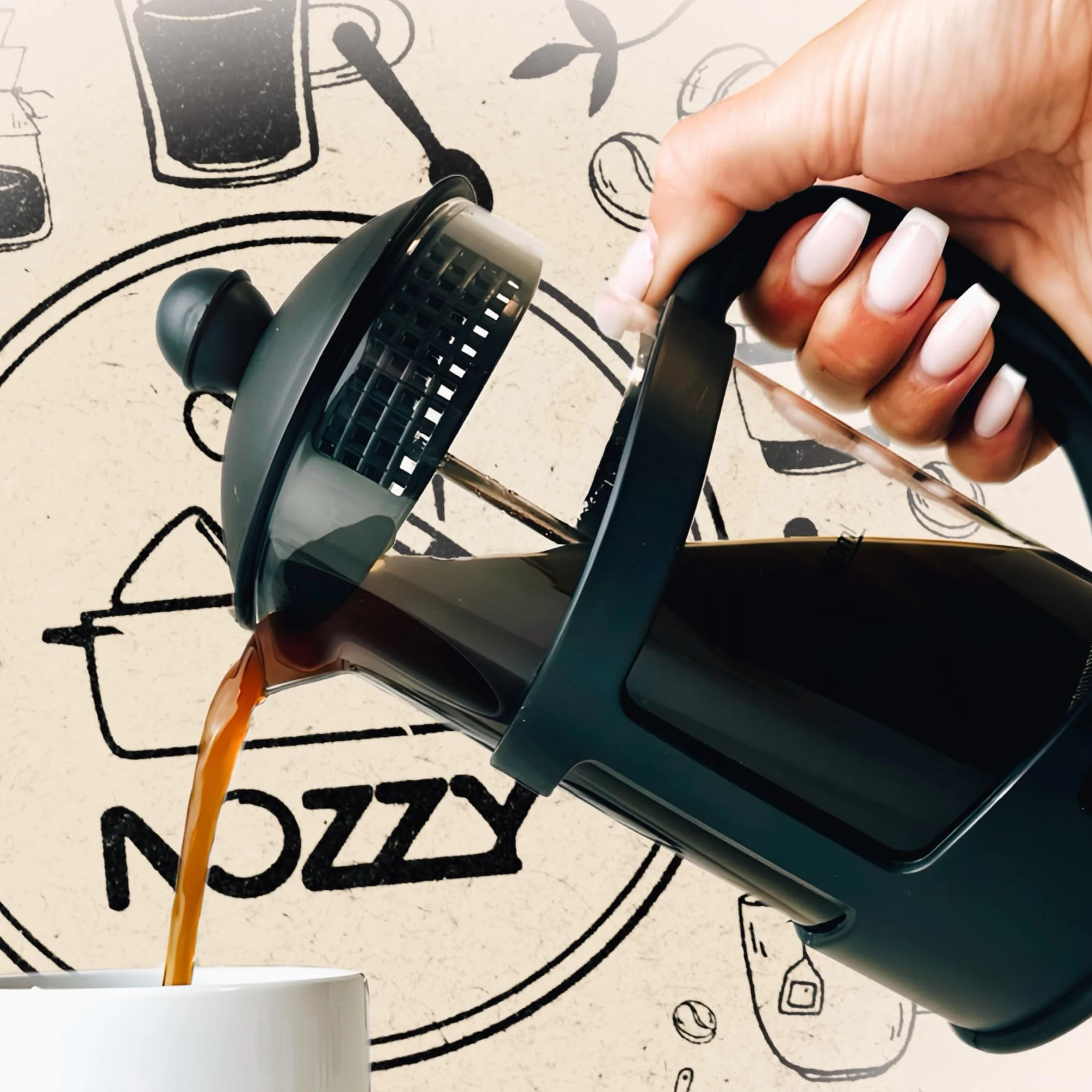Nozzy French Press, mały ekspres do kawy 350 ml