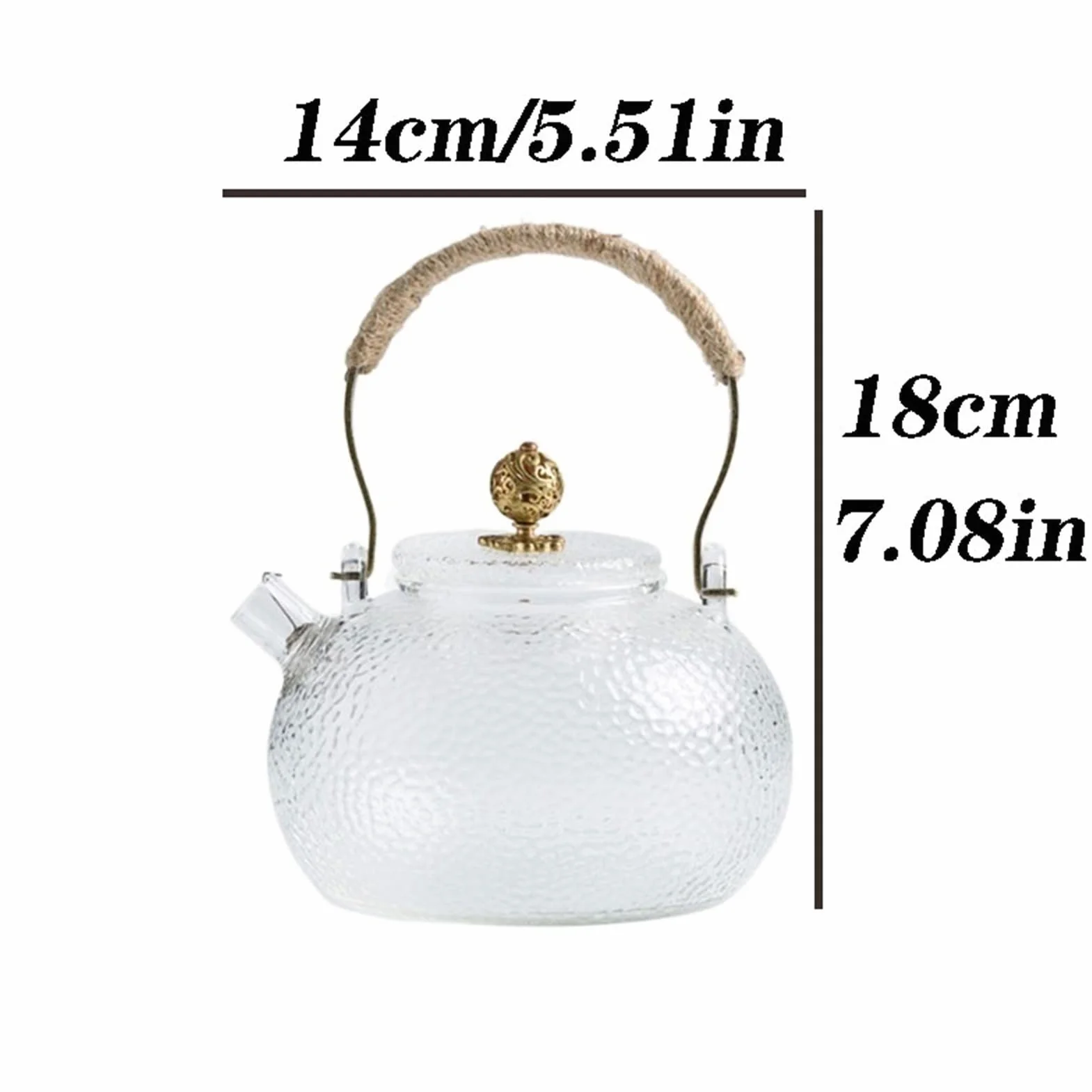 600ml czajniczek ze szkła młotkowego trwały okrągły czajniczek czajniczek z luźnymi liśćmi na białą herbatę zielona herbata czarna herbata popołudniowa herbata