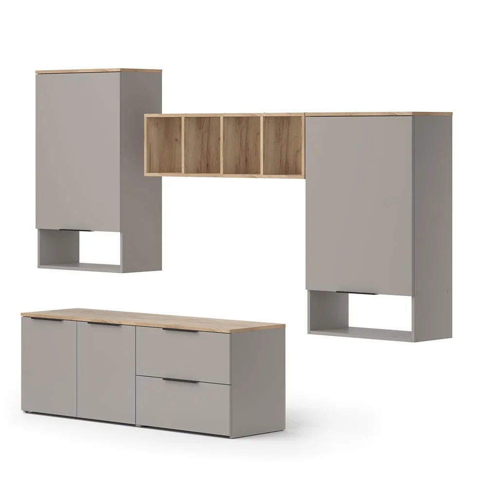 Vicco Ściana w salonie "Wido", Szary, | 5 części, compatible avec d'autres éléments de la série Wido