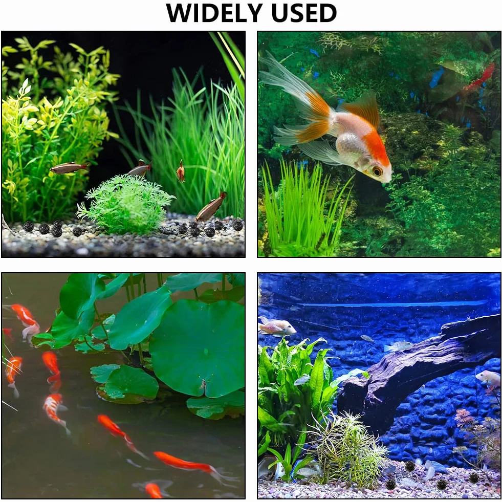 Butyeak Kulki biofiltracyjne do akwarium, Kulki biofiltracyjne, Kulki do filtra akwarium, 100 sztuk Kulki biochemicznego filtra, Zmniejsza liczbę wymian wody, Materiał filtracyjny do zewnętrznego