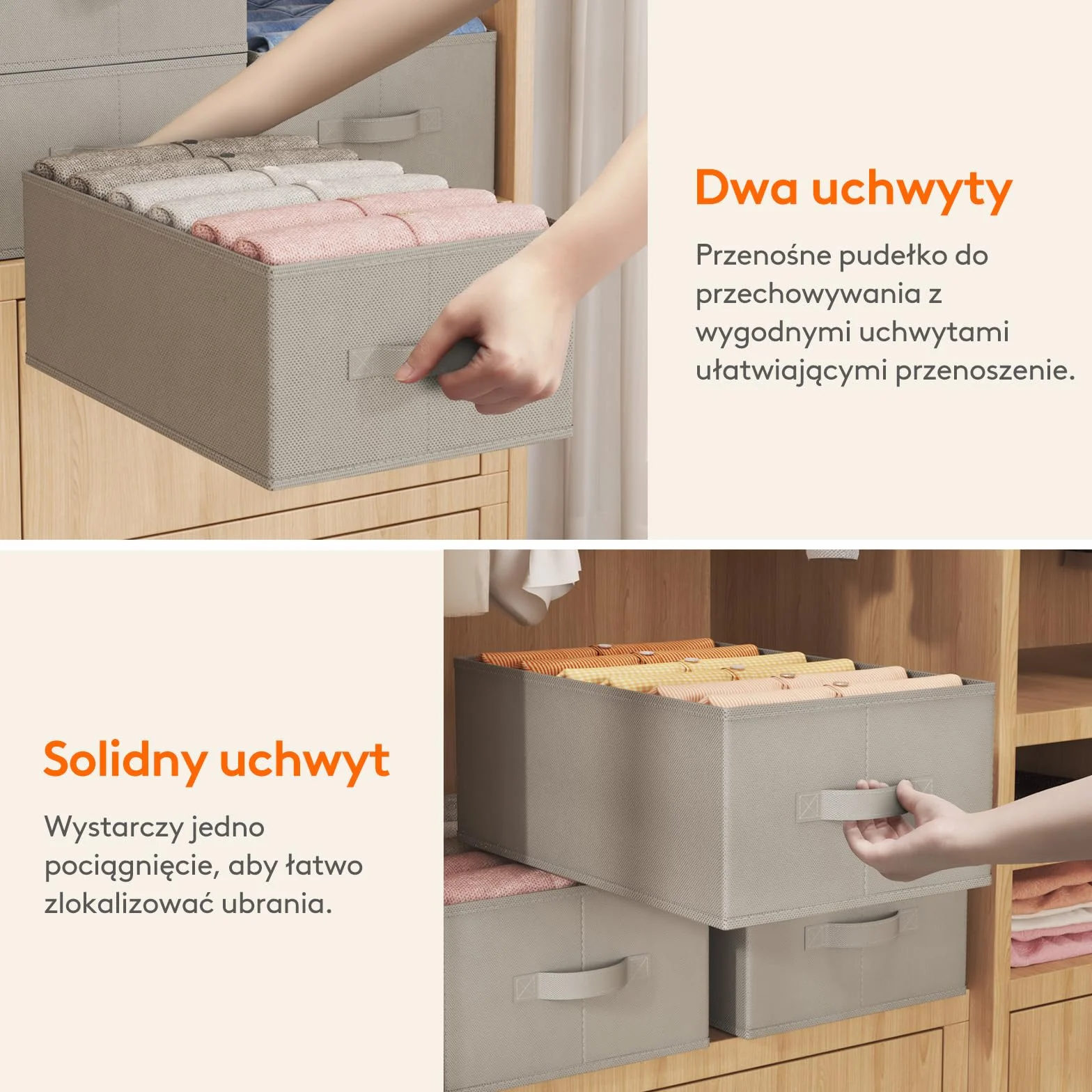 Lifewit Organizer do Szafy na Ubrania, Organizery na Jeansy do Szafy z 6-Komorową Składaną Szufladą na Ubrania, 42 x 27 x 17cm na Spodnie, Koszulki, Swetry, Legginsy, 4-paks
