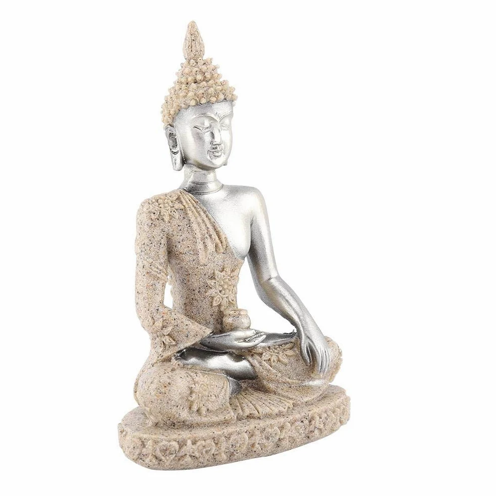 Jadeshay Statua Buddy - Medytacja Pokój Siedzący Ornament Rzeźbiąca Figurka Rzemiosło do dekoracji wnętrz Ozdoba stołowa (#1)