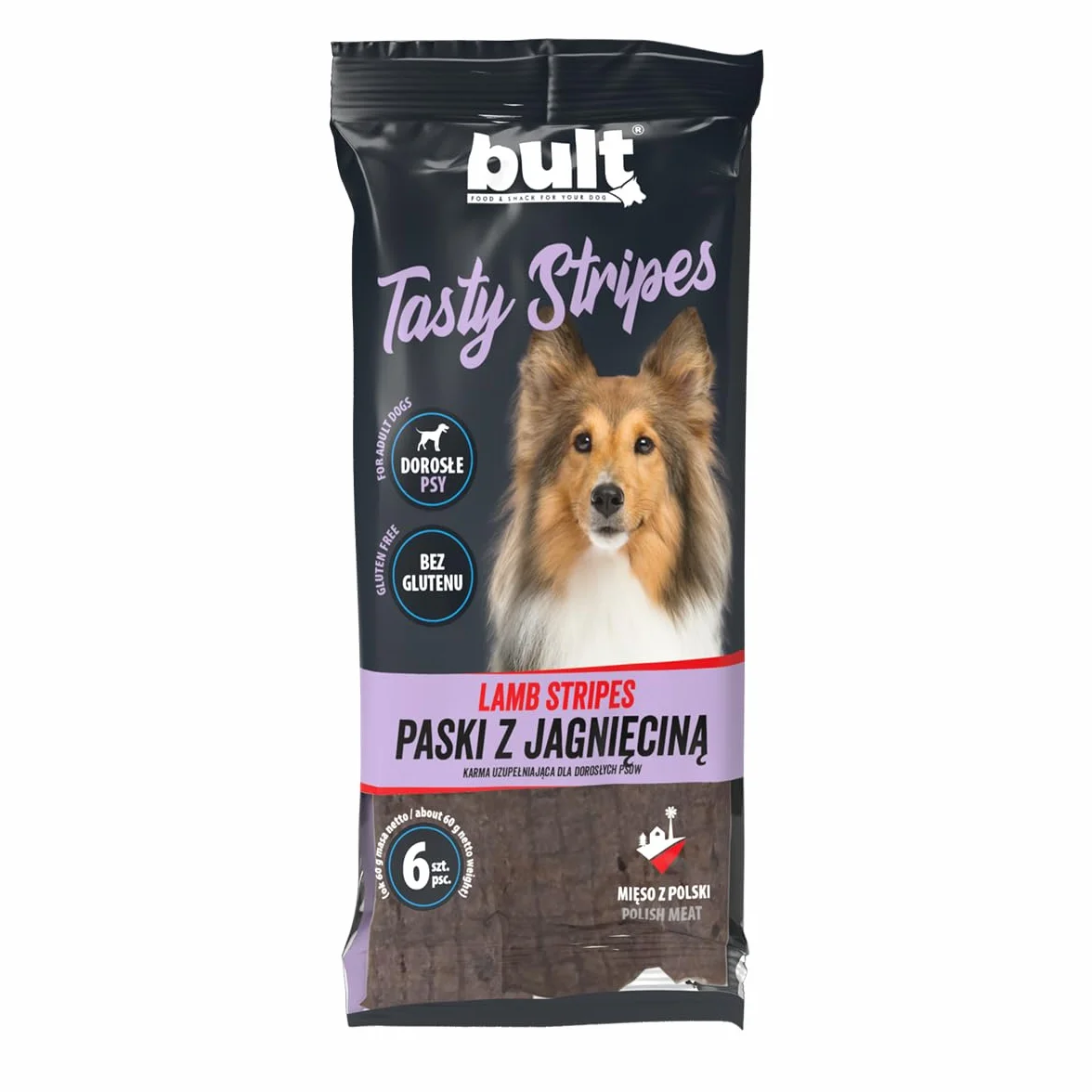 BULT Przysmaki dla Psa Paski Jagnięce Naturalne Bezglutenowe 150g 6 szt.