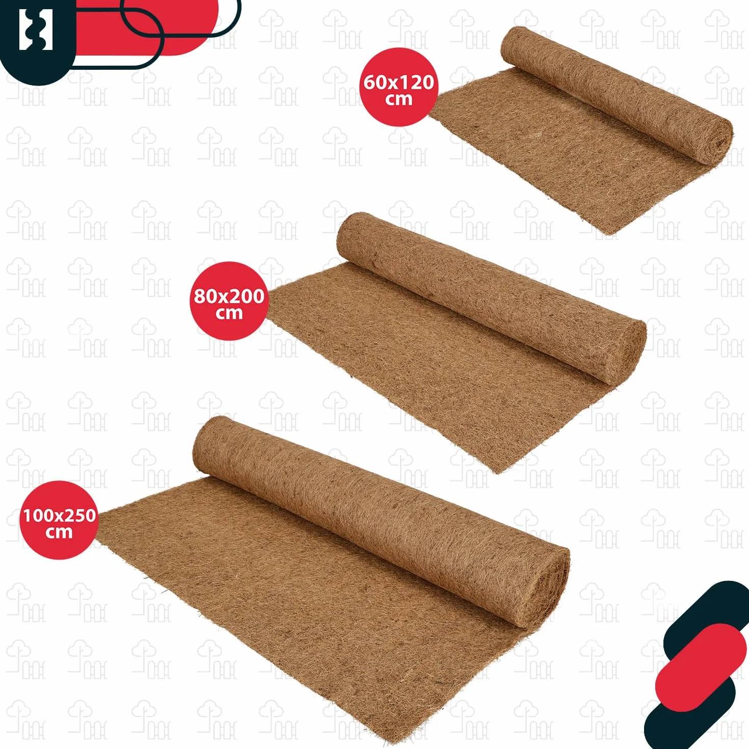 KOTARBAU® Mata Kokosowa Z Włókna Kokosowego Ogrodnicza Antychwastowa Uniwersalna Do Roślin Doniczek Rolka 80 X 200 CM