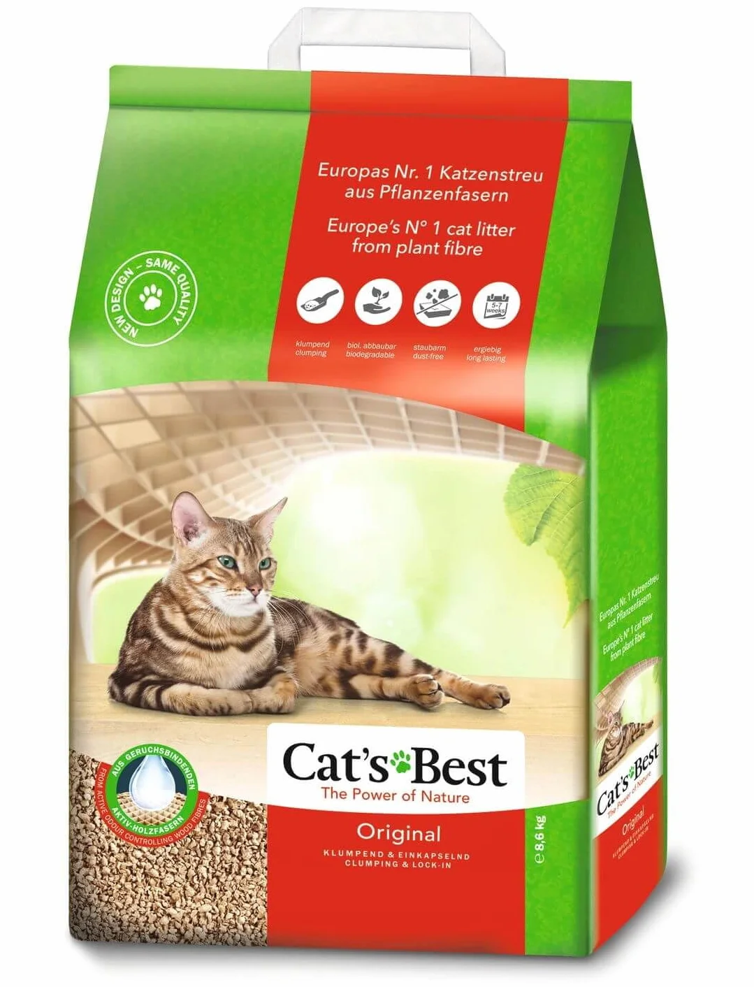 CAT'S BEST ORIGINAL Eko Plus Żwirek dla kota zbrylający 100% biodegradowalny 20l/8,6kg