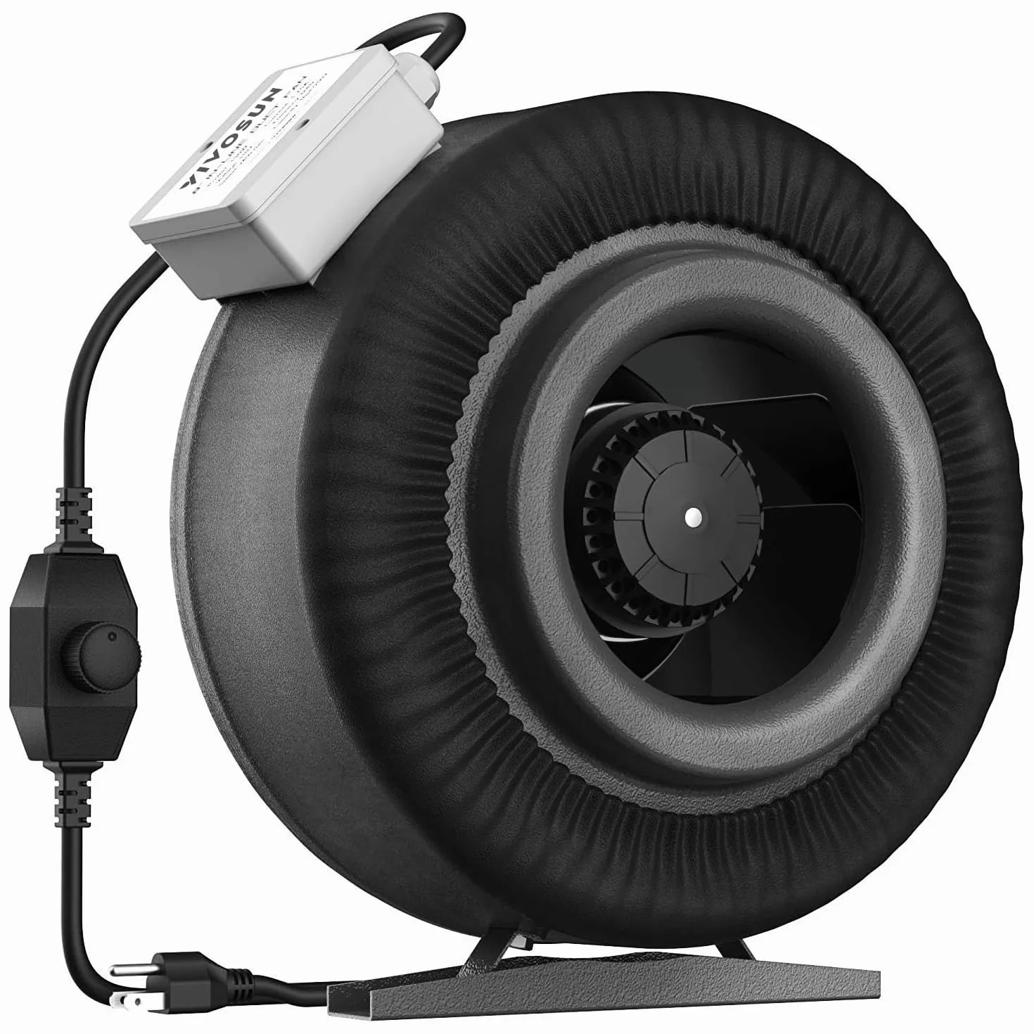 VIVOSUN Z8 Wentylator kanałowy, 20,3 cm, 740 CFM z regulatorem prędkości do namiotu hodowlanego, wentylacja wewnętrzna do ogrodu, czarny