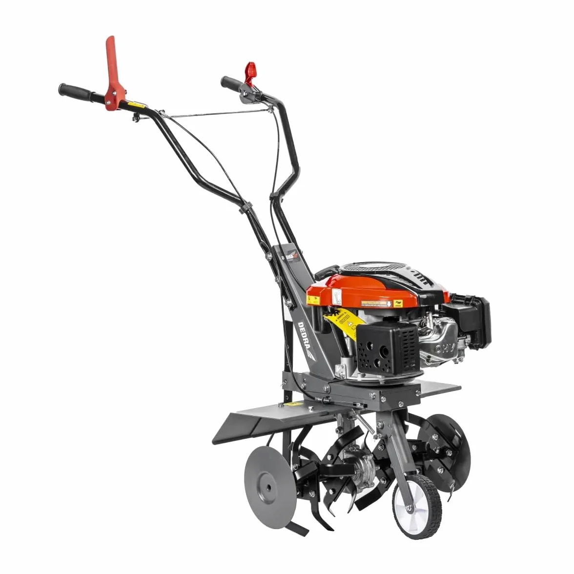 Glebogryzarka ogrodowa DEDRA DED8704 2,7 kW, szerokość robocza 60 cm, silnik 4-suwowy 4T, wysoka prędkość: 3000 obr./min, szerokość robocza do 60 cm, zestawy noży z hartowanej, ostrej stali