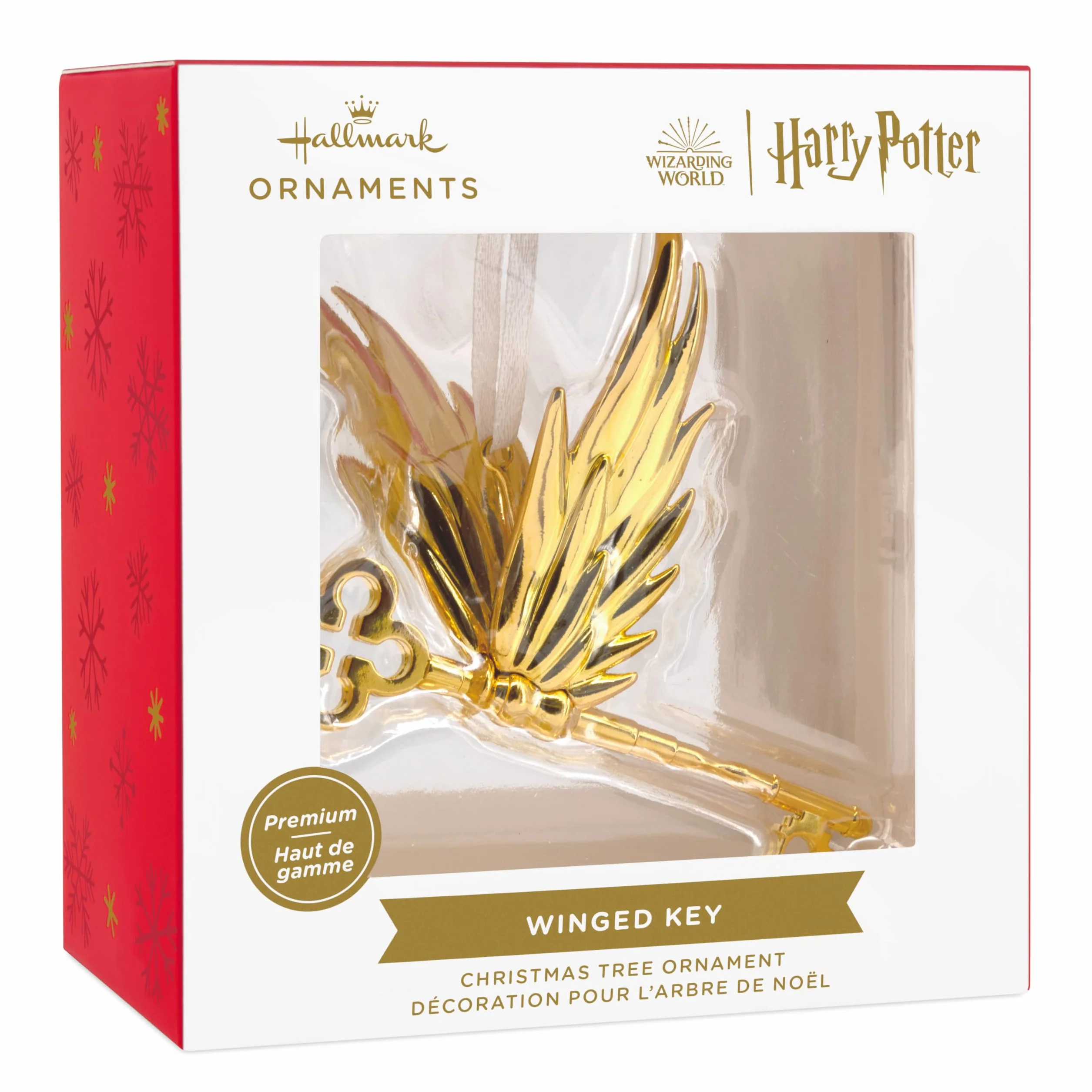 Hallmark Skrzydlaty klucz wysokiej jakości metalowa ozdoba, Harry Potter i kamień filozoficzny, dekoracja choinki z Harrym Potterem, świąteczna wisząca ozdoba, prezenty na Boże Narodzenie