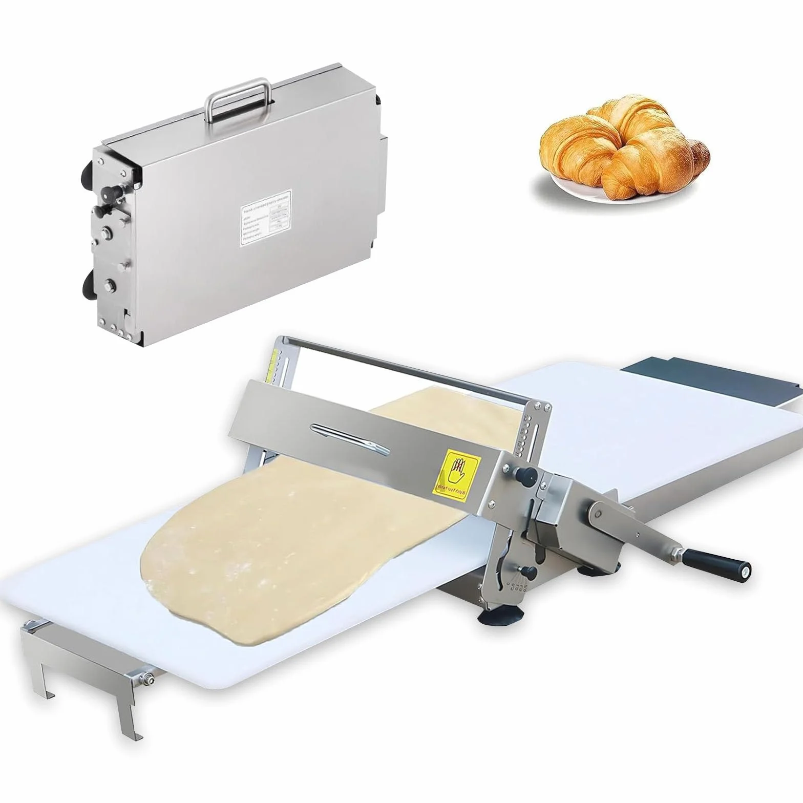 Maszyna do ciasta ze stali nierdzewnej, ręczny wałek do ciasta z regulacją grubości do robienia ciasta francuskiego, laminator do ciasta rogalikowego 300