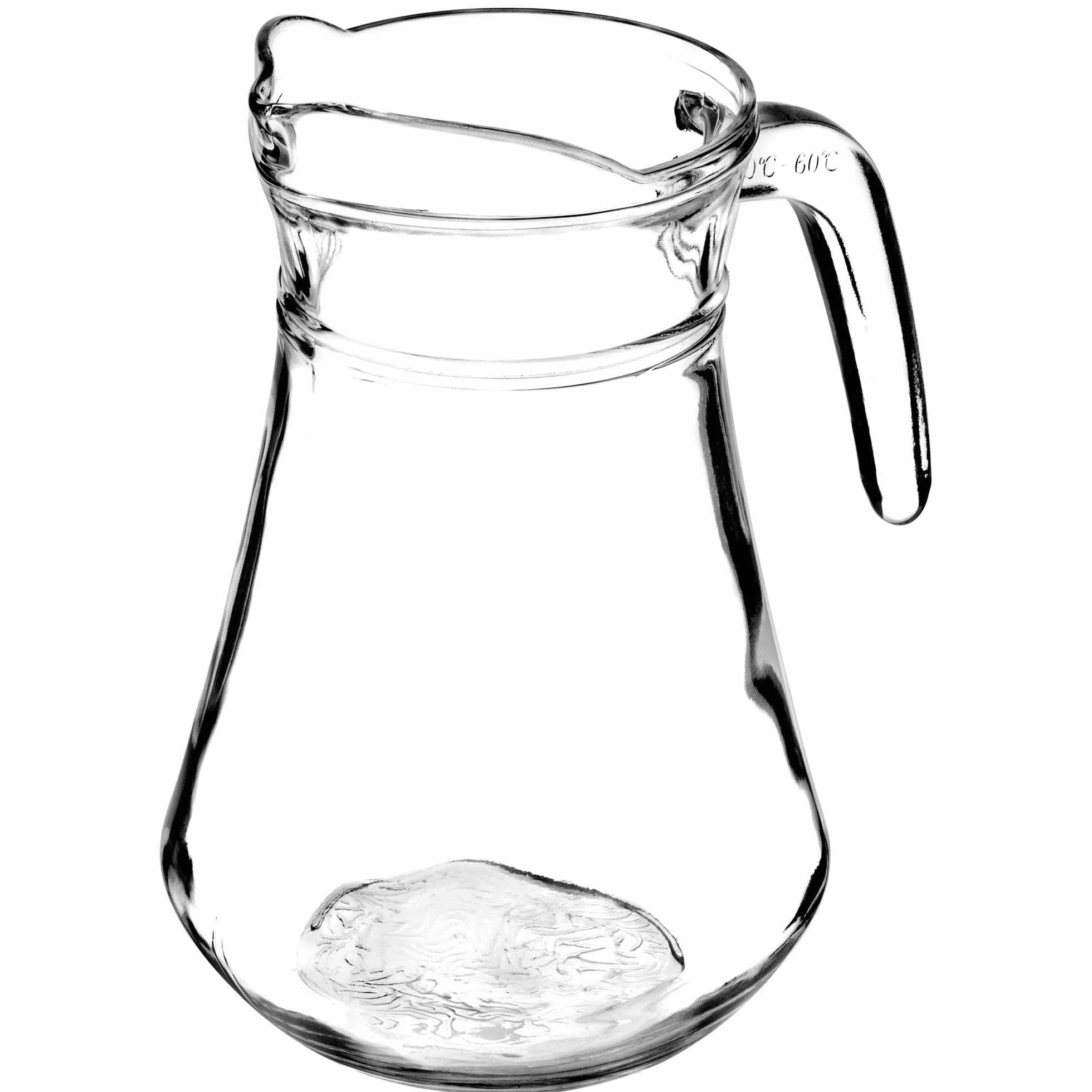KADAX Dzbanek szklany Theo 1,4 l - karafka z dzióbkiem i wygodnym uchwytem, z trwałego szkła, przezroczysta, do zimnych napojów: wody, soków, mleka, mrożonej herbaty