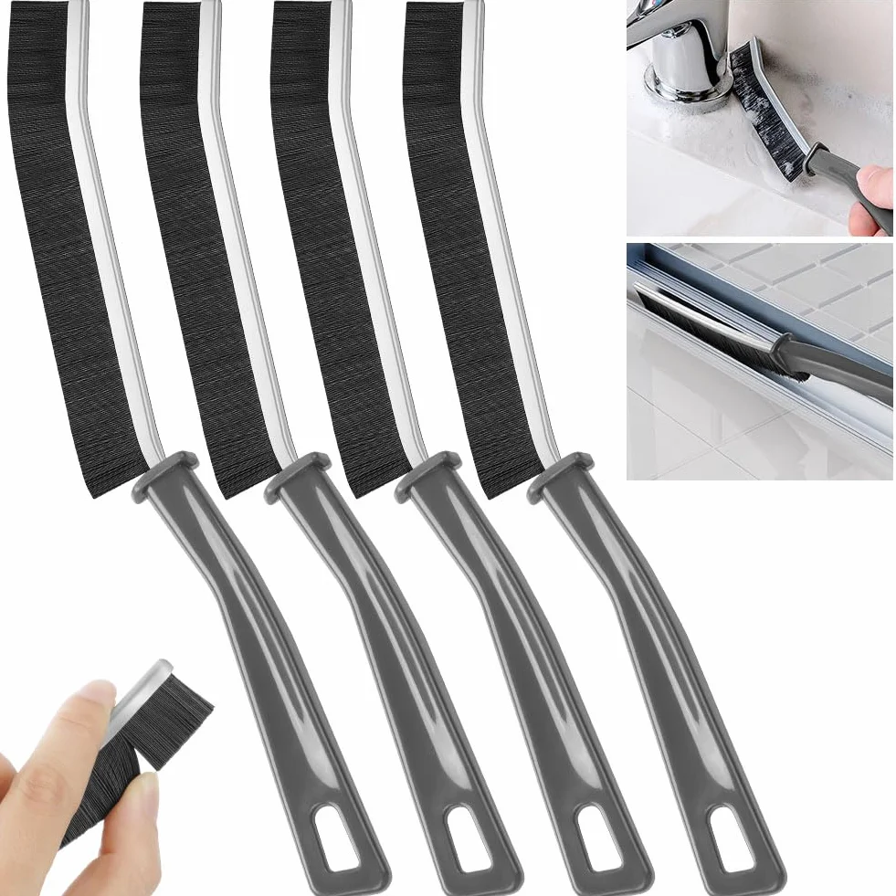 Vicloon Crevice Cleaning Brush, 4 szt. wielofunkcyjna szczotka do czyszczenia szczelin, Hard-Bristled Crevice Cleaning Brush, szczotka do czyszczenia szczelin do kuchni,szczeliny,narożnika（Biały）