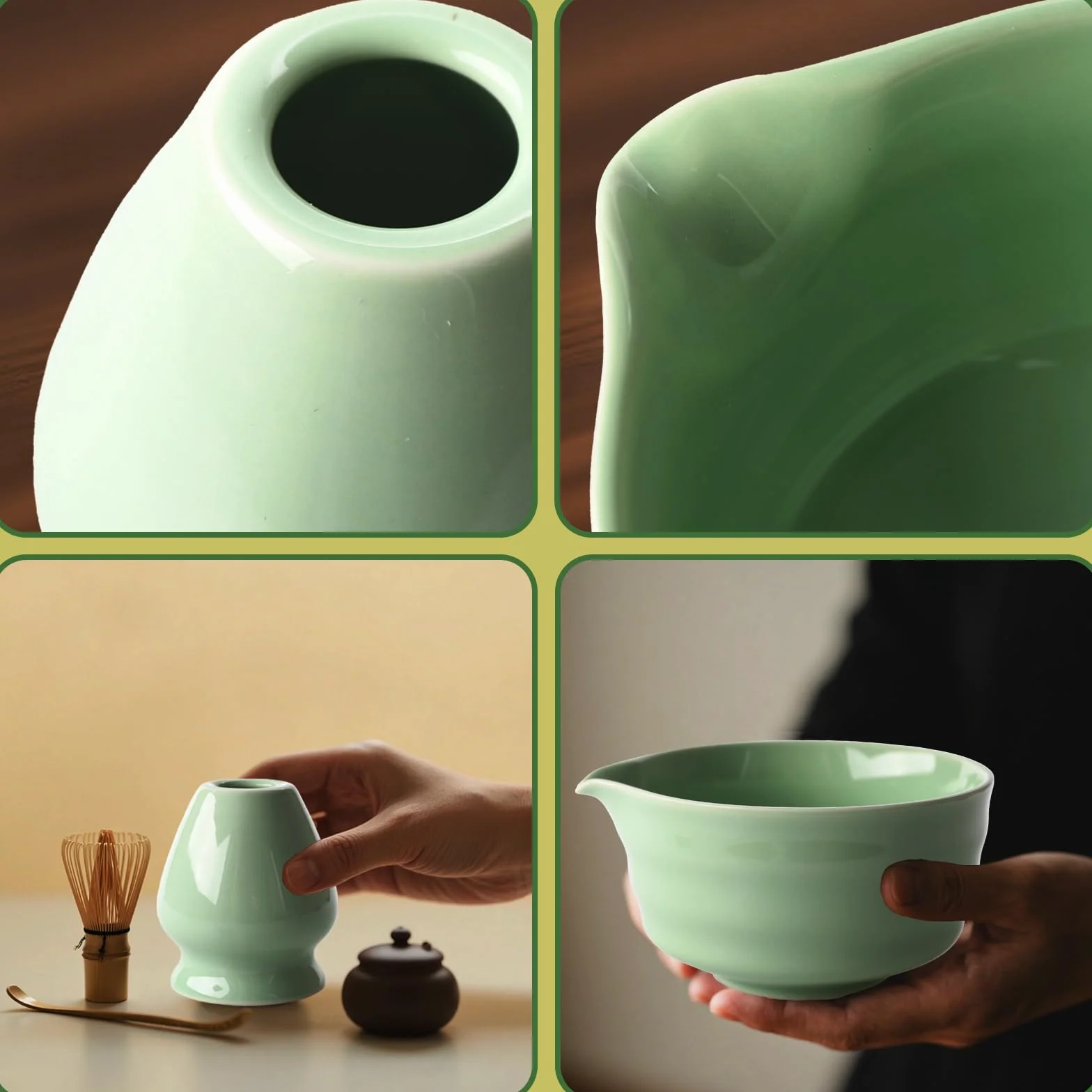 Zestaw 5-częściowy Matcha Set zawiera Matcha Besen i akcesoria - Matcha Tea Set z sitkiem do matchy stojakiem na trzepaczkę bambusową łyżeczką i miseczką do matchy - Idealny dla miłośników matchy jasn