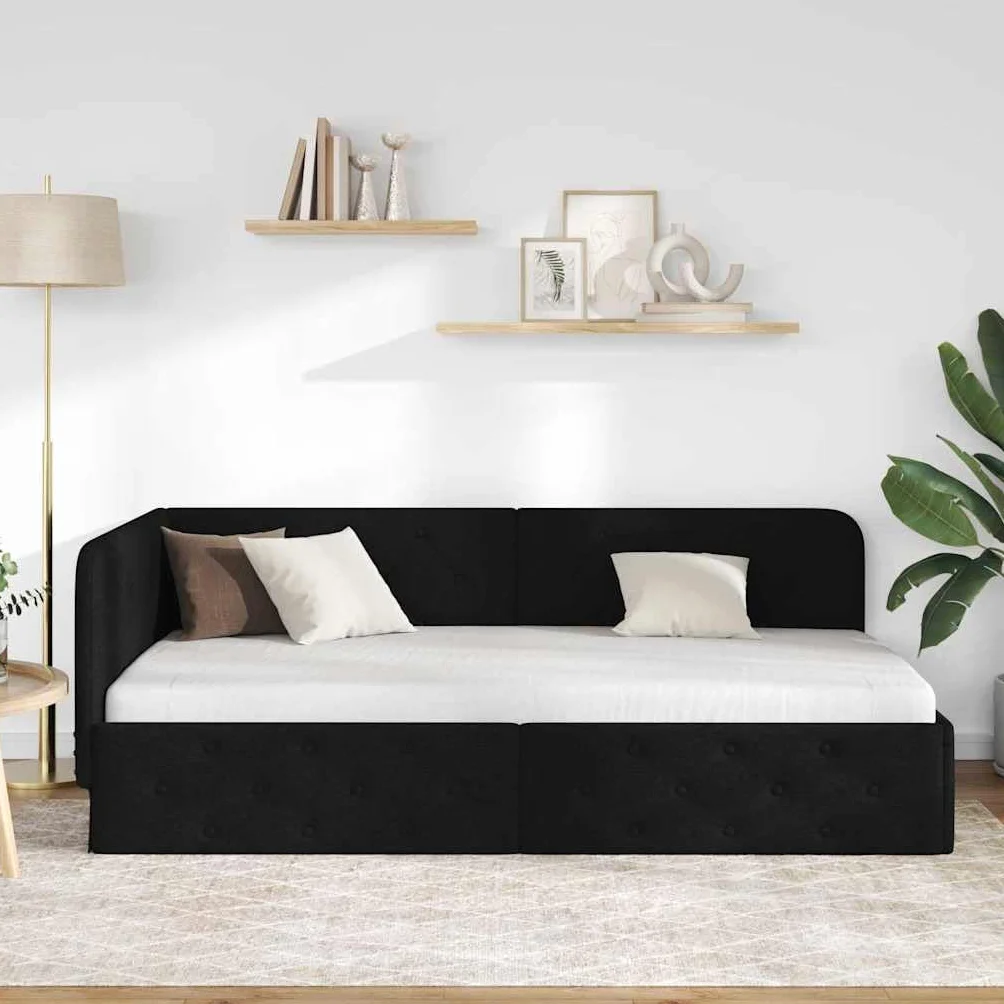 Metalowa malowana proszkowo do sypialni 140x200 czarny | Rama łóżka metalowa 140x200 z listwami, wytrzymała rama łóżka do sypialni, malowana proszkowo czarna