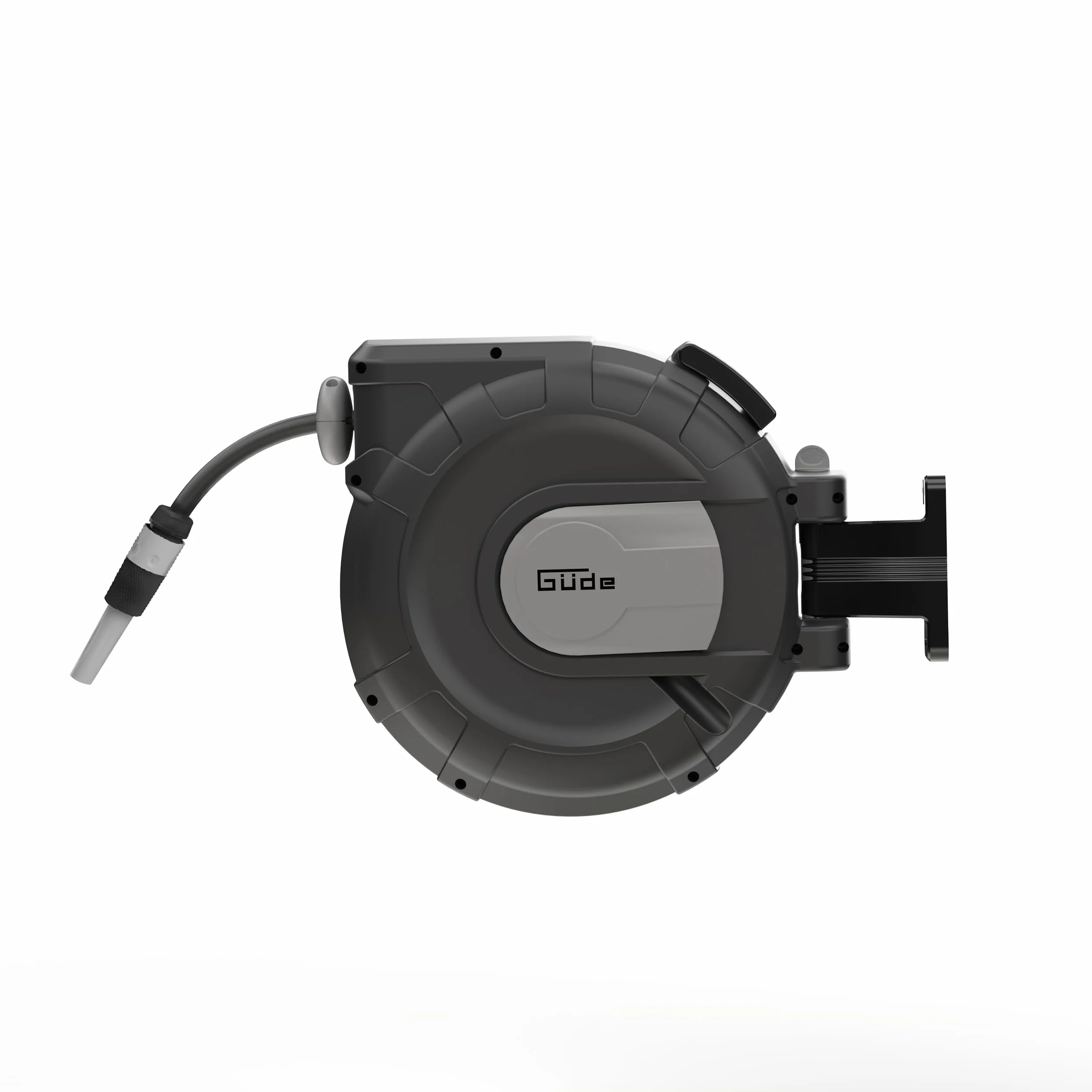 Güde Automatyczny bęben na wąż 30-2-2 1/2 (obracany o 180°, do montażu na ścianie, wąż 30 m, spryskiwacz wody, uchwyt ścienny, automatyczne podawanie, uchwyt do noszenia, 2 złącza szybkozamykające)