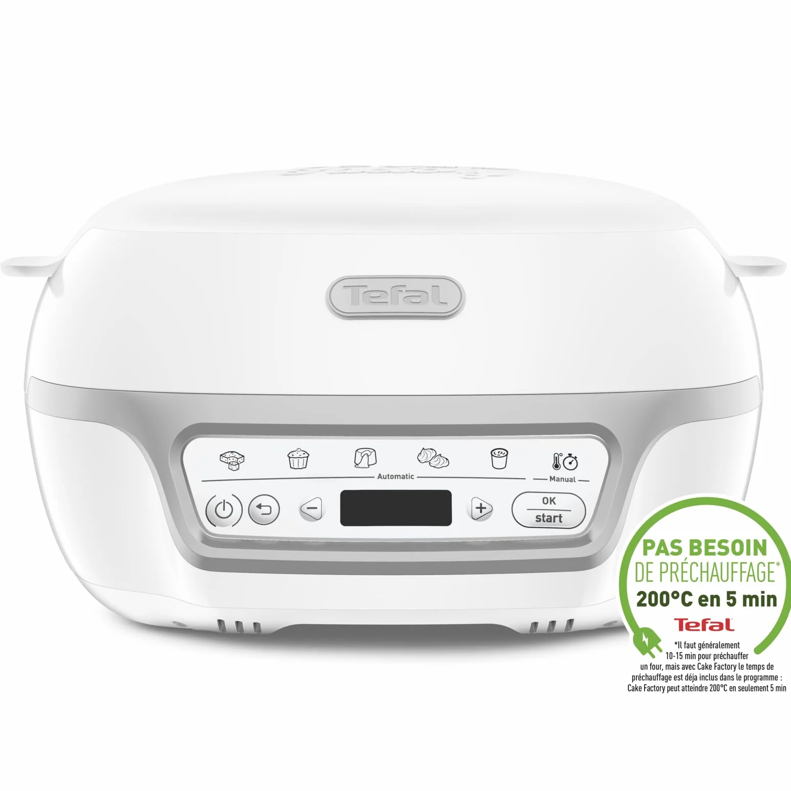 Tefal Cake Factory Delights Silver Maxi Pack, inteligentna maszyna do ciast, 5 automatycznych programów, 1 tryb ręczny, Formy CreaBake, przepisy na aplikacje, kompatybilny CreaBake, KD812110