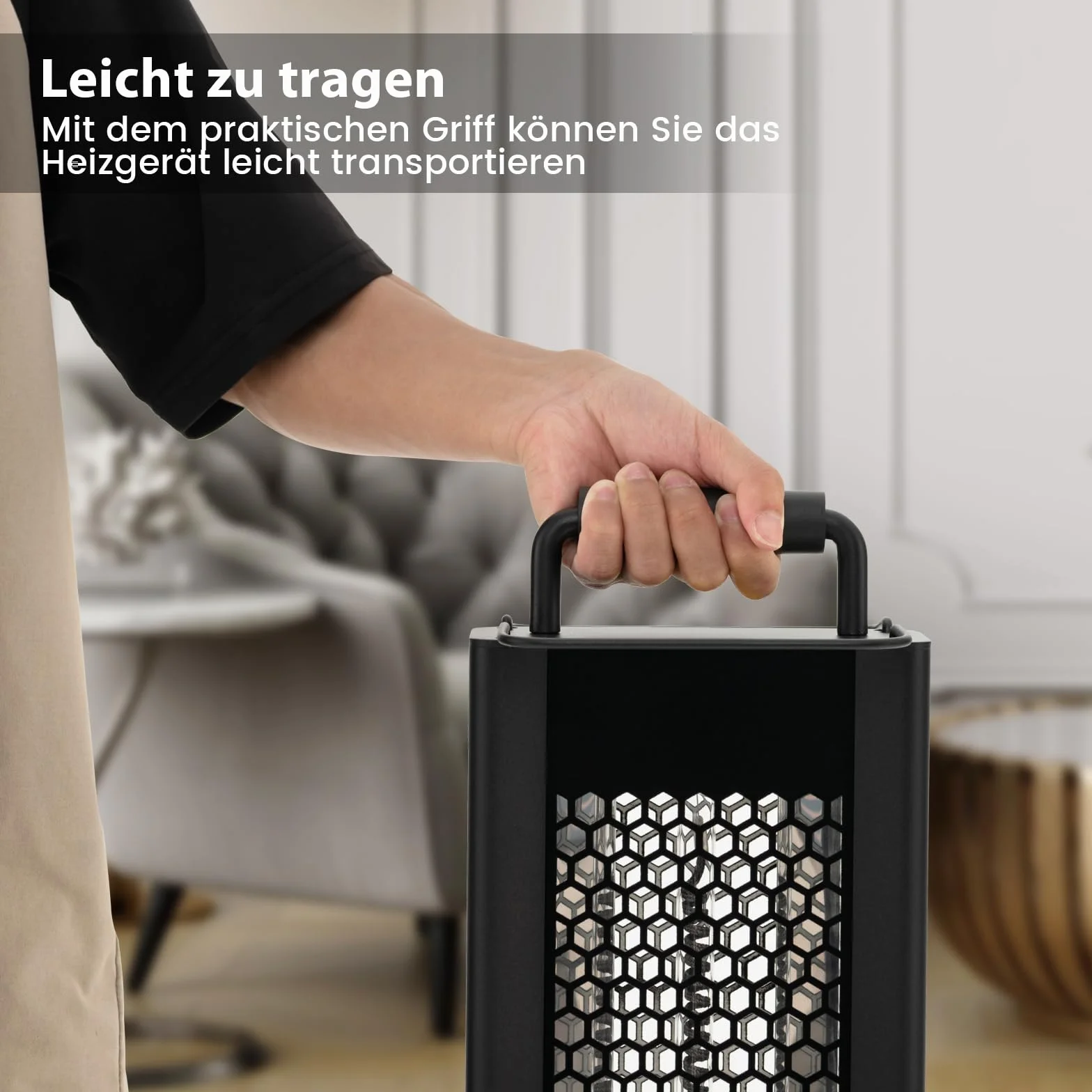 COSTWAY Ogrzewacz stojący 1200 W, dwustronny, przenośny grzejnik elektryczny, na taras, wodoszczelność IP65, z zabezpieczeniem przed przewróceniem i przegrzaniem, na podwórko, balkon