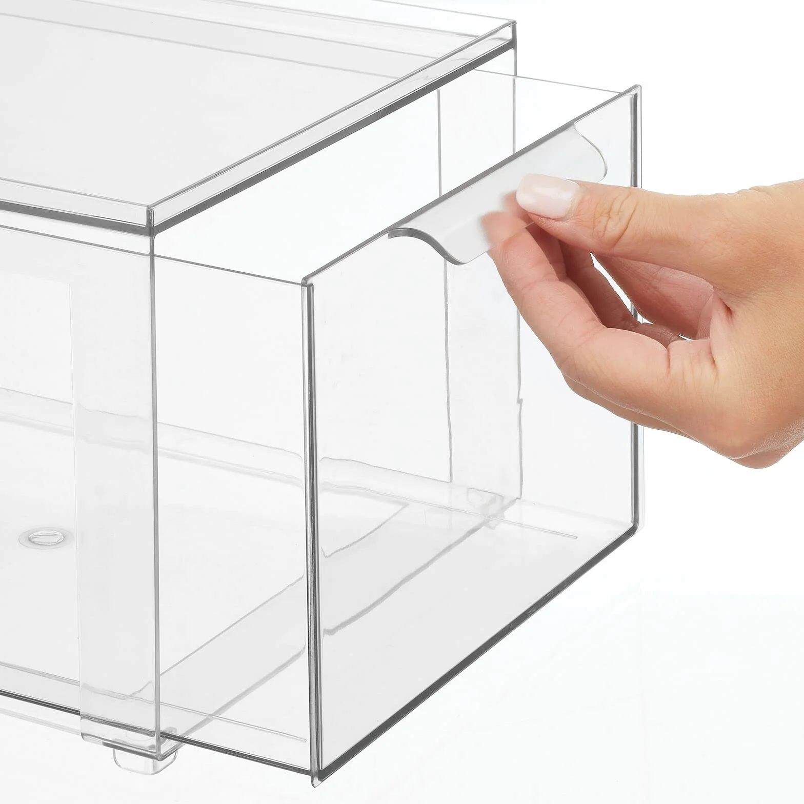 mDesign Zestaw 4 plastikowych pudełek do przechowywania z wyciąganą szufladą, pudełko do przechowywania przyborów toaletowych, kosmetyków, kosmetyków, kosmetyków, kosmetyków