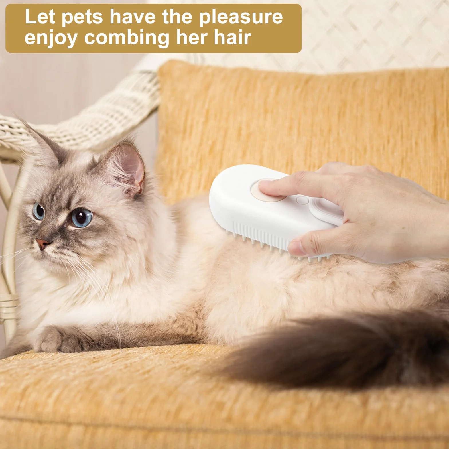 Steamy Pet Brush 3 w 1 parowiec dla kotów i psów