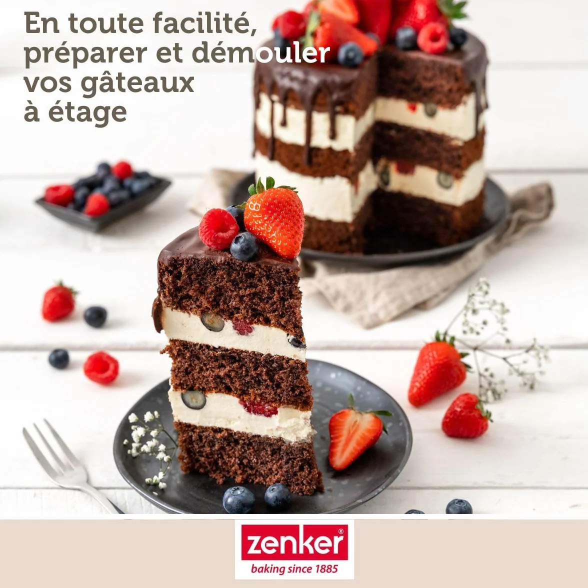 Zenker Tortownica bardzo wysoka, średnica 18 cm, czarna metaliczna blacha stalowa z powłoką zapobiegającą przywieraniu, idealna do wysokich tortów i włoskich panettone, wyprodukowana w Niemczech