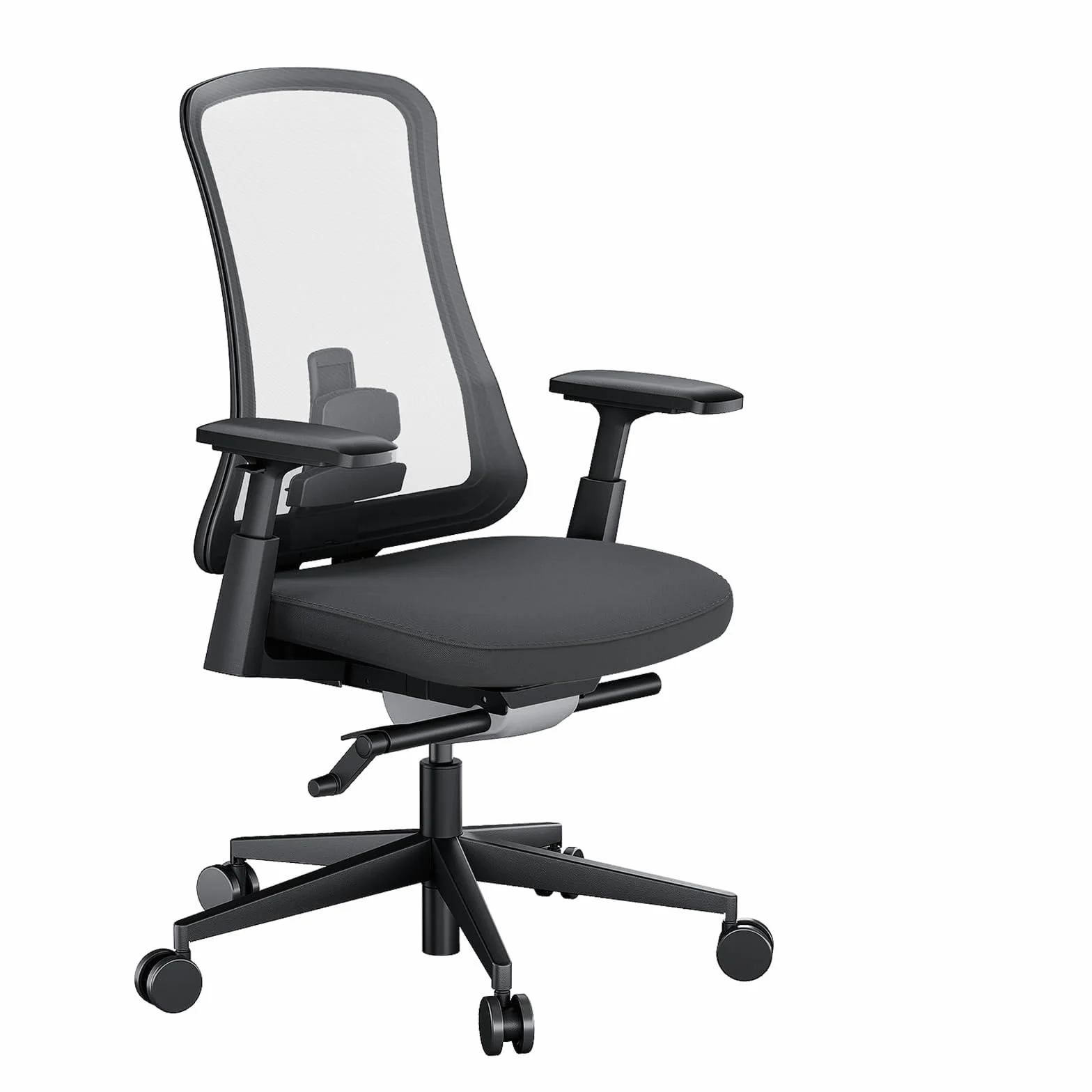 ProtoArc Ergonomiczne krzesło biurowe – Flexer Pro nylonowe oddychające krzesło siatkowe, dwuczęściowe regulowane podparcie lędźwiowe, regulowane podłokietniki 4D, krzesło komputerowe do domu / biura
