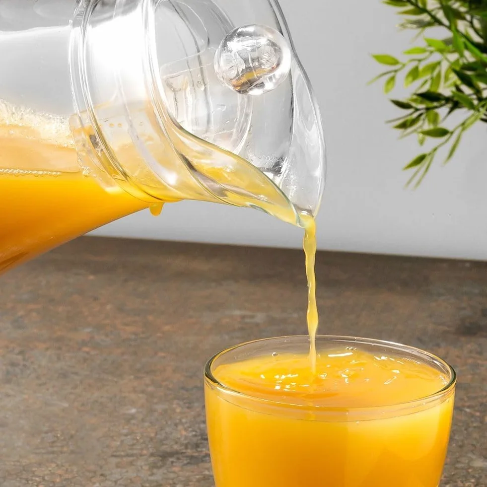 VILDE Szklana karafka | 1,4 l | dzbanek szklany z pokrywką i dzióbkiem
