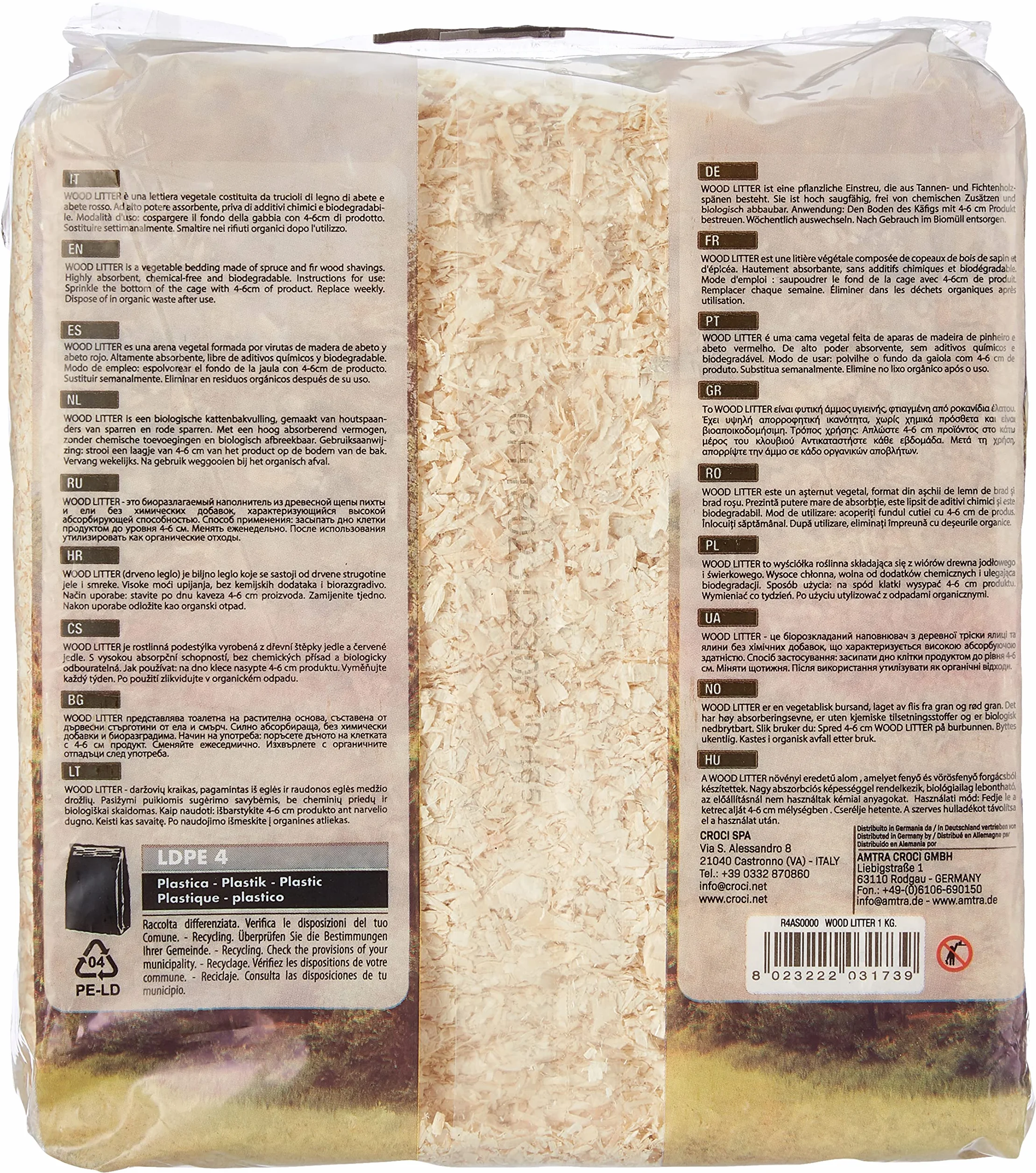 Croci Wood 100% Natural Ściółka dla Małych Zwierząt 1 kg
