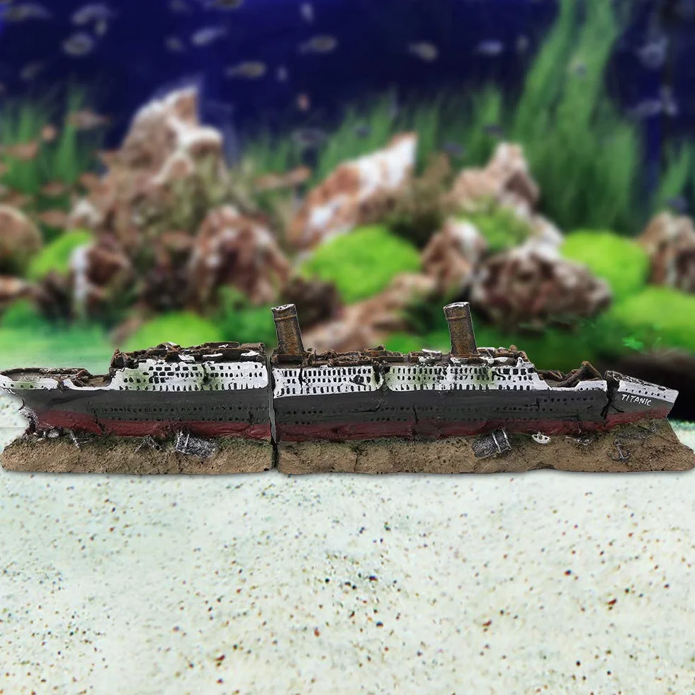 Titanic Model Wraku Statku Dekoracja Akwarium Ornament Ozdoby