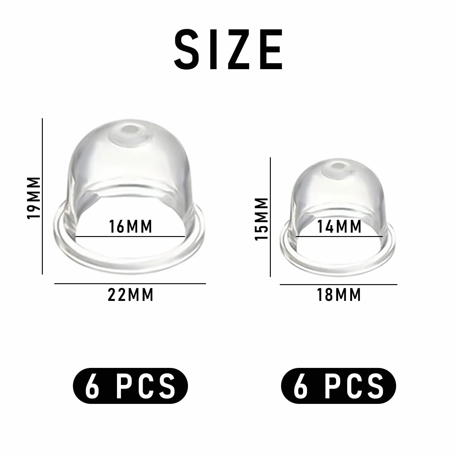 12 sztuk 19 mm i 22 mm skorupy gaźnika, pompa paliwowa, zawór wtryskowy paliwa do piły łańcuchowej, dmuchawy, kosiarki (przezroczyste)