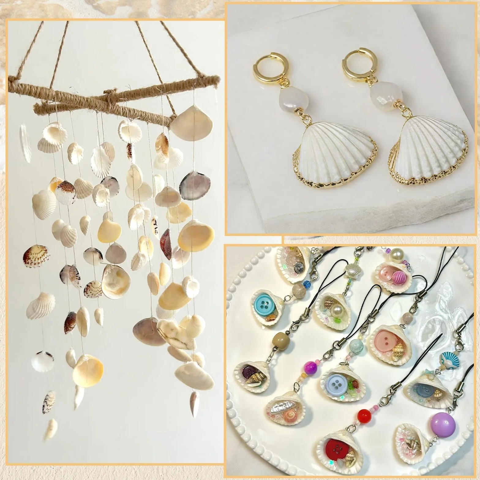 Białe muszle do majsterkowania, 280g, 20-35 mm, krążki muszli, wypełnianie wazonów, muszle, białe, nadają się na imprezy plażowe, dekoracje ślubne, akwaria i do produkcji biżuterii