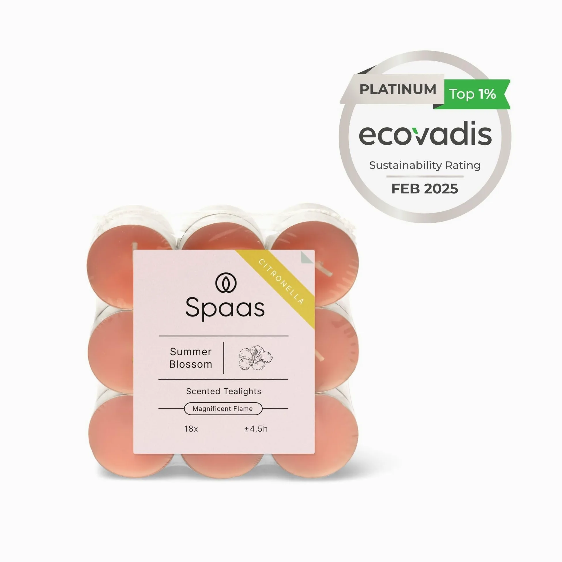 Spaas 10 x 18 Podgrzewaczy Citronella, około 4.5 Godziny, Bajkowy Róż, Letni Kwiat, Summer Blossom