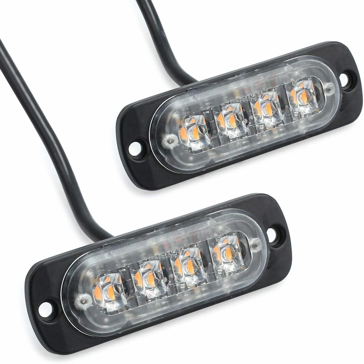 4 szt. 4 lampki do stroboskopu LED 12 V 24 V awaria grilla migające pomarańczowe